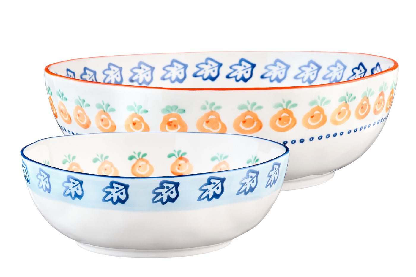 Salad bowl Napoli ø23.5cm and ø28cm - 2 pieces - citrus fruits BJORN White