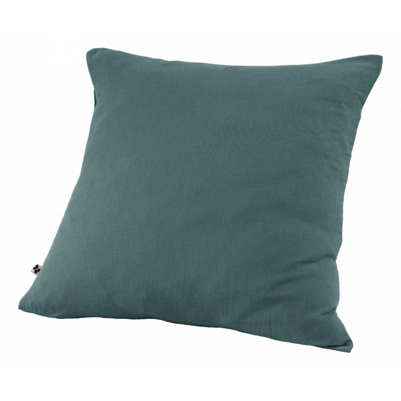 Cotton percale pillow case L'EFFET PAPILLON Blue
