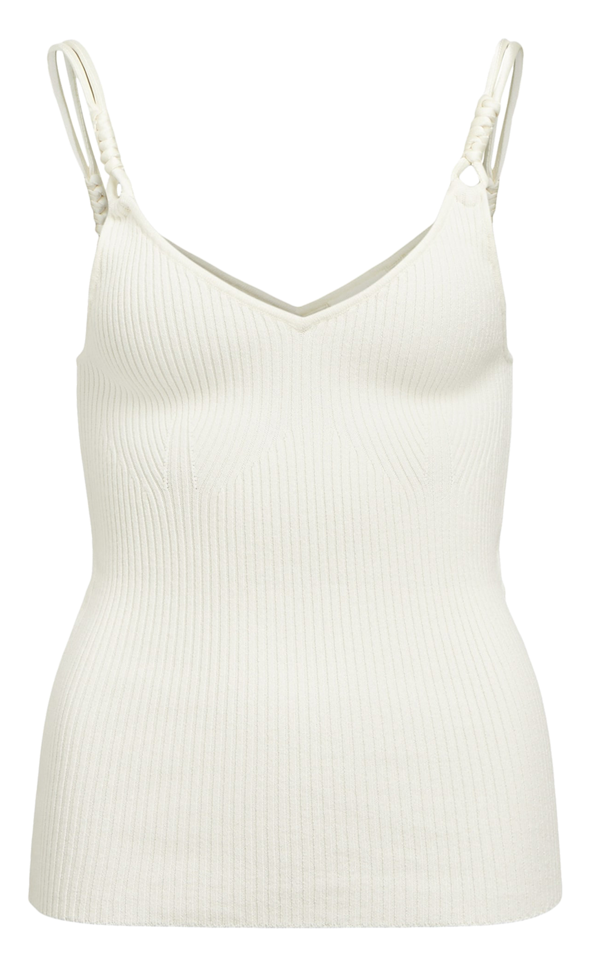 Sleeveless V-neck top OBJECT Beige