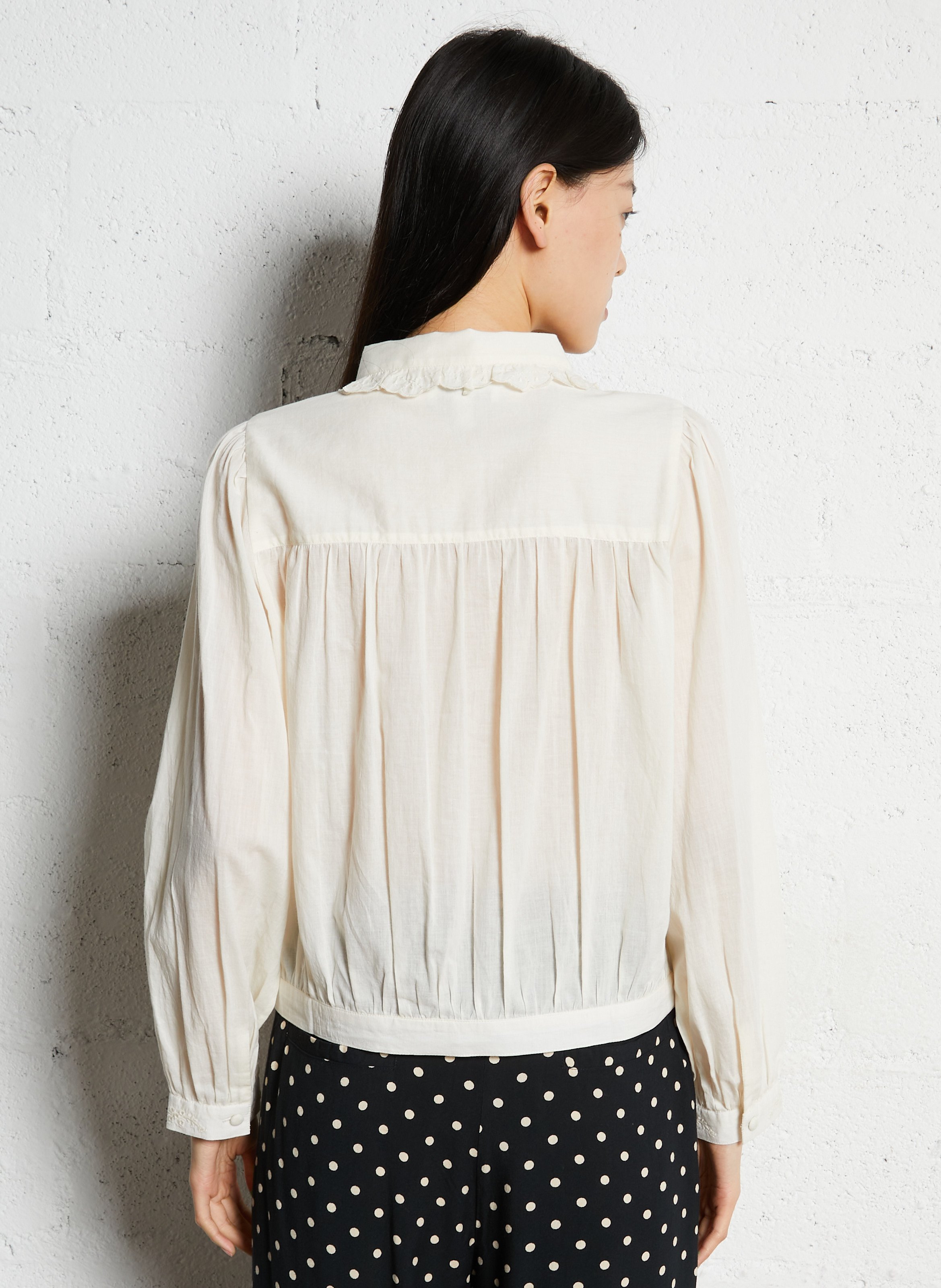 Blusenhemd mit Baumwoll-Peter-Pan-Kragen EMILE ET IDA Beige