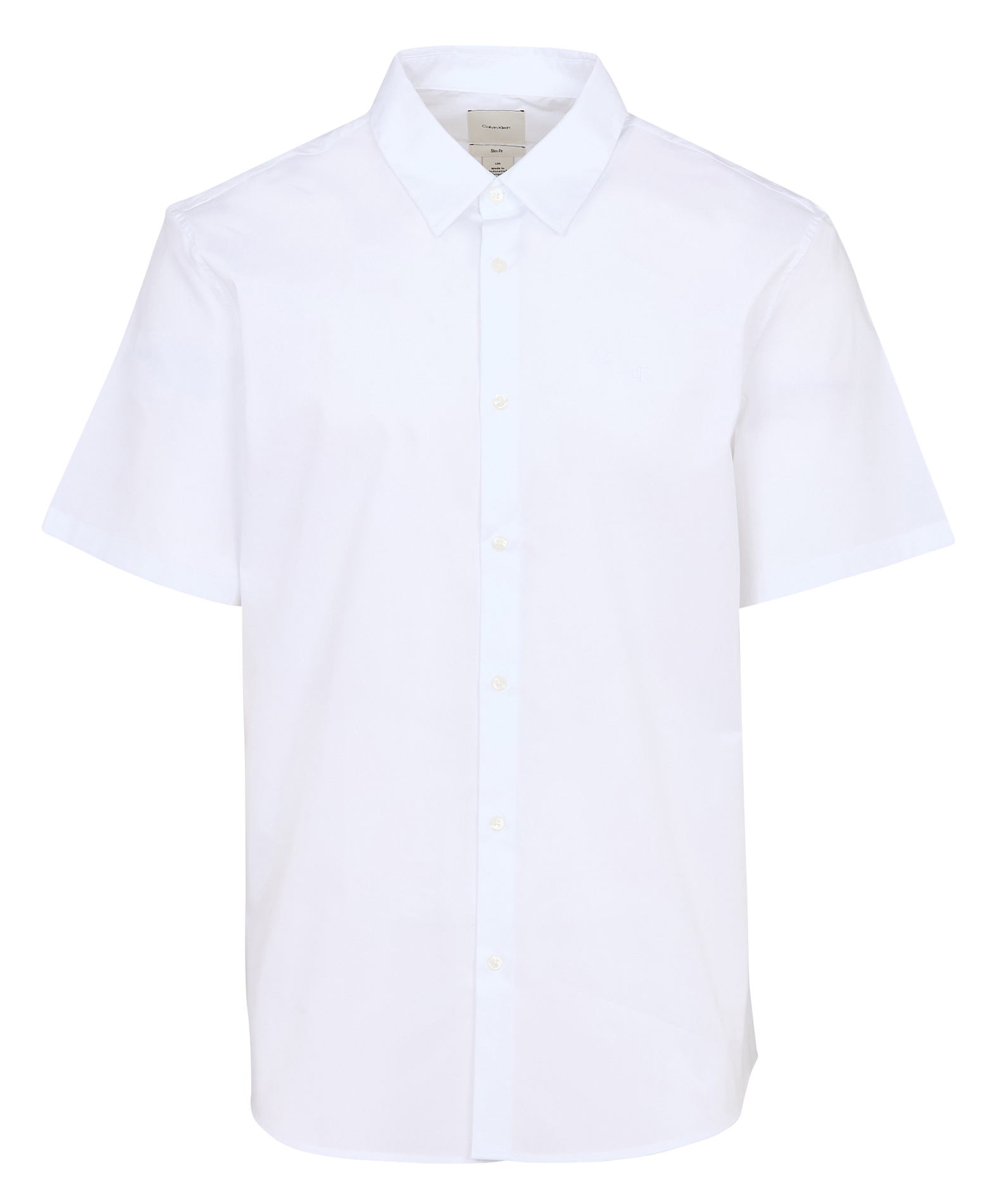 Cotton-mix slim-fit shirt CALVIN KLEIN White