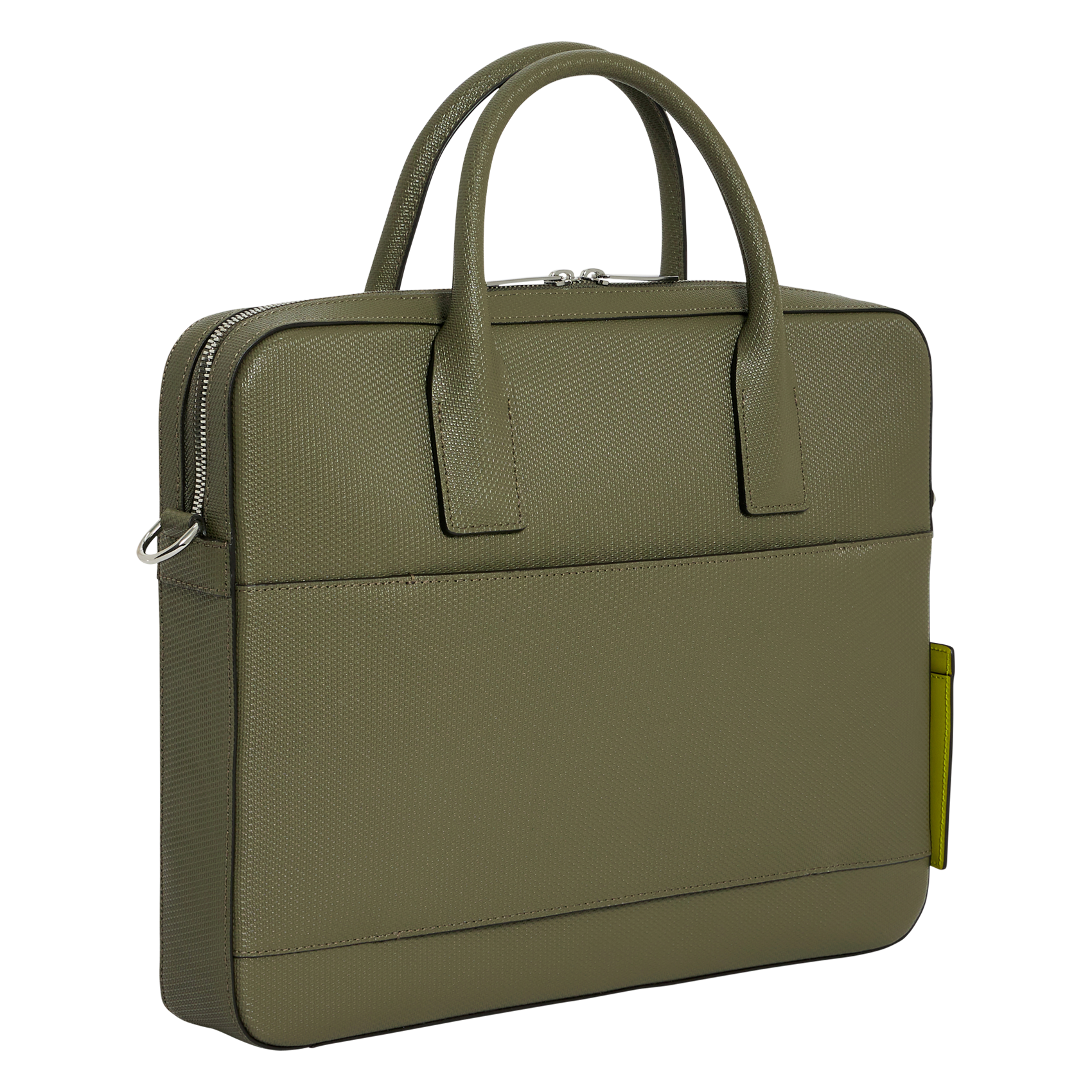 Slanke documenthouder van 14&quot; in leer LE TANNEUR Groen