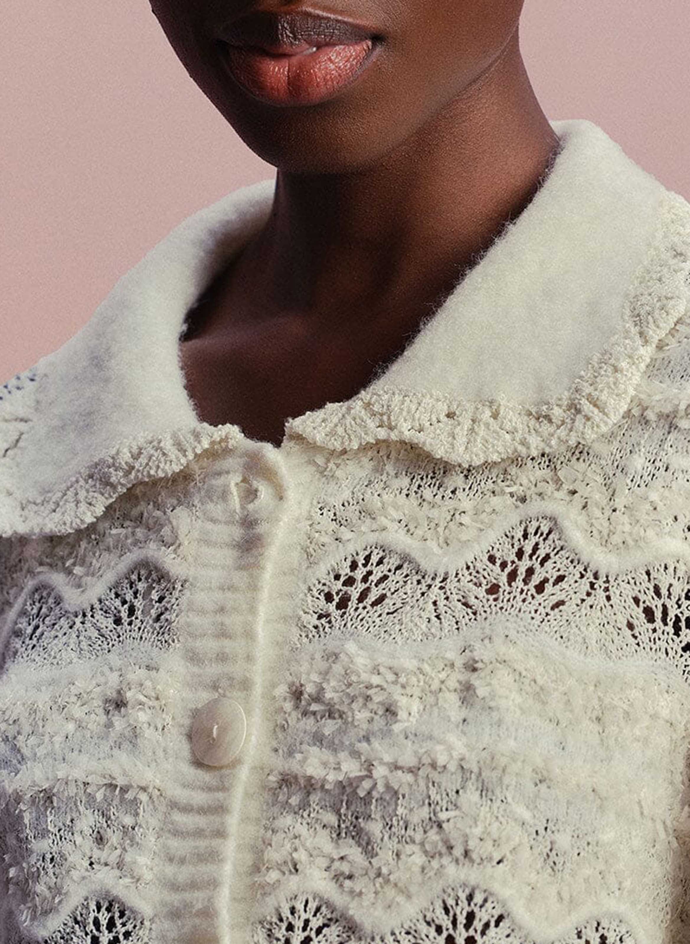 Cardigan with Peter Pan collar FARM RIO White