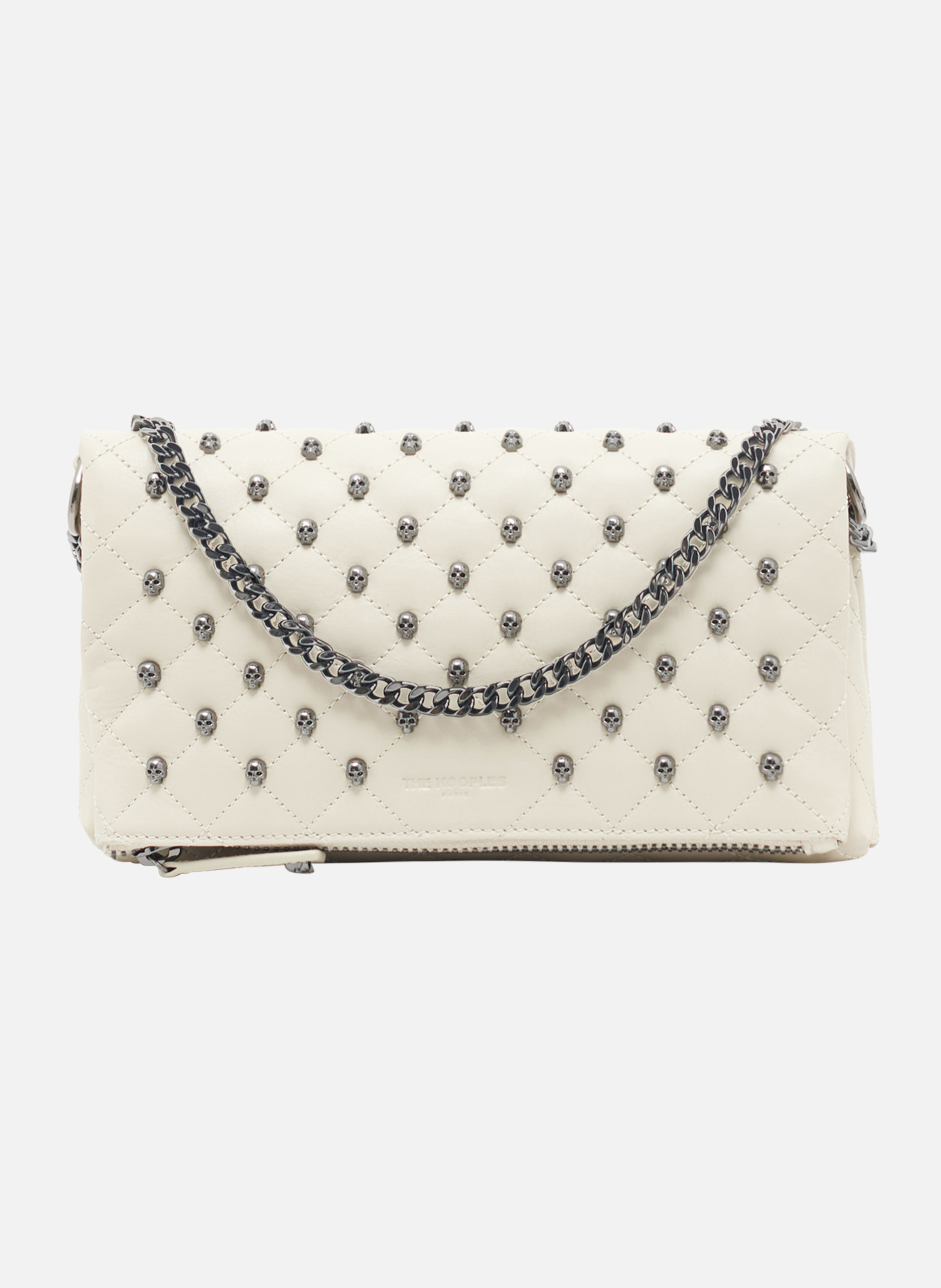 Small leather heritage clutch THE KOOPLES Beige