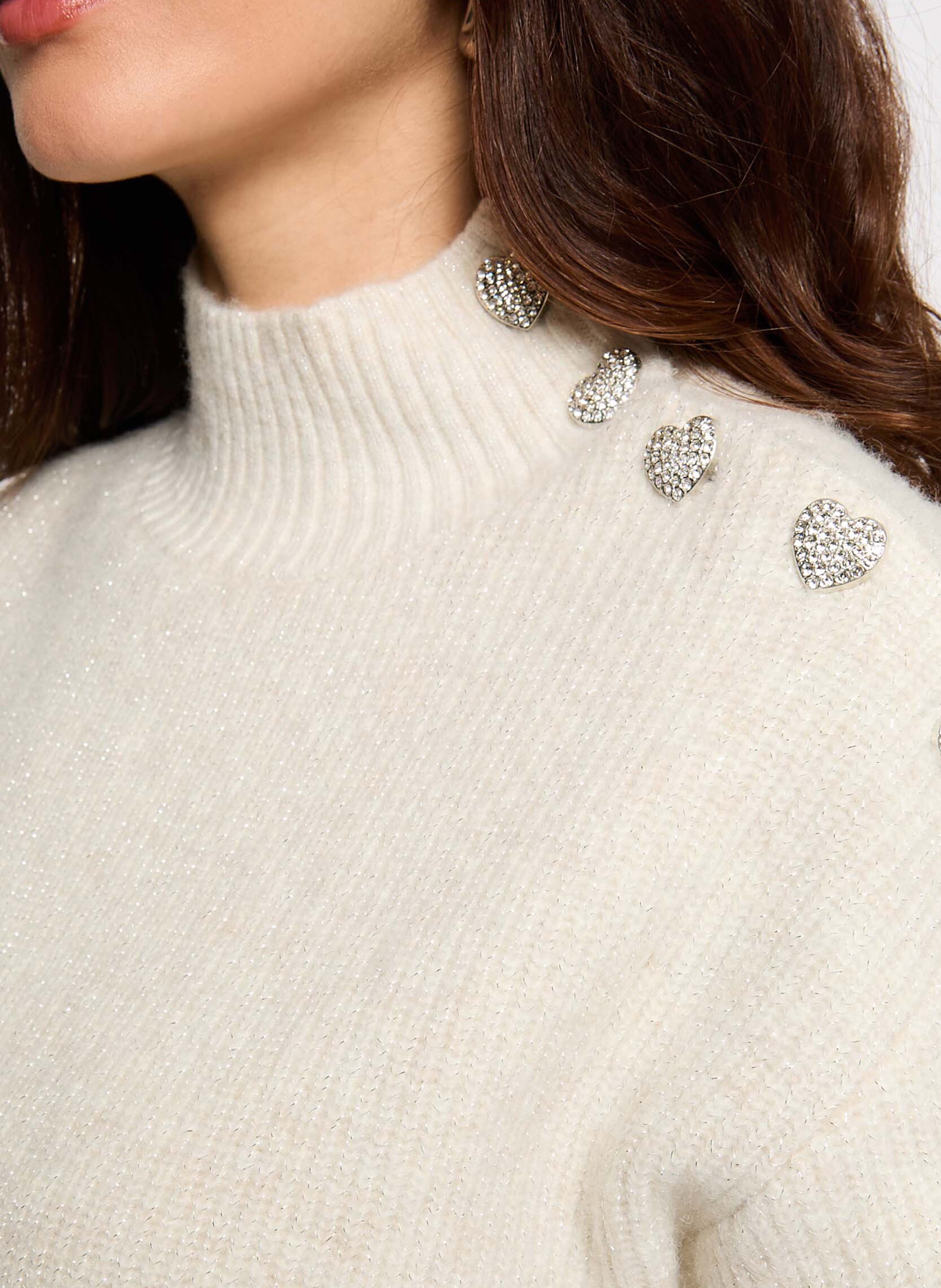 Straight-cut high-neck sweater MORGAN Beige