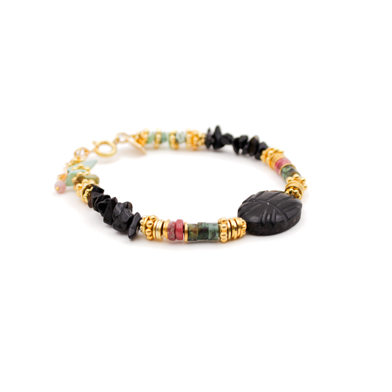 Heishi scarab bracelet - elsa L'ATELIER DES DAMES Golden