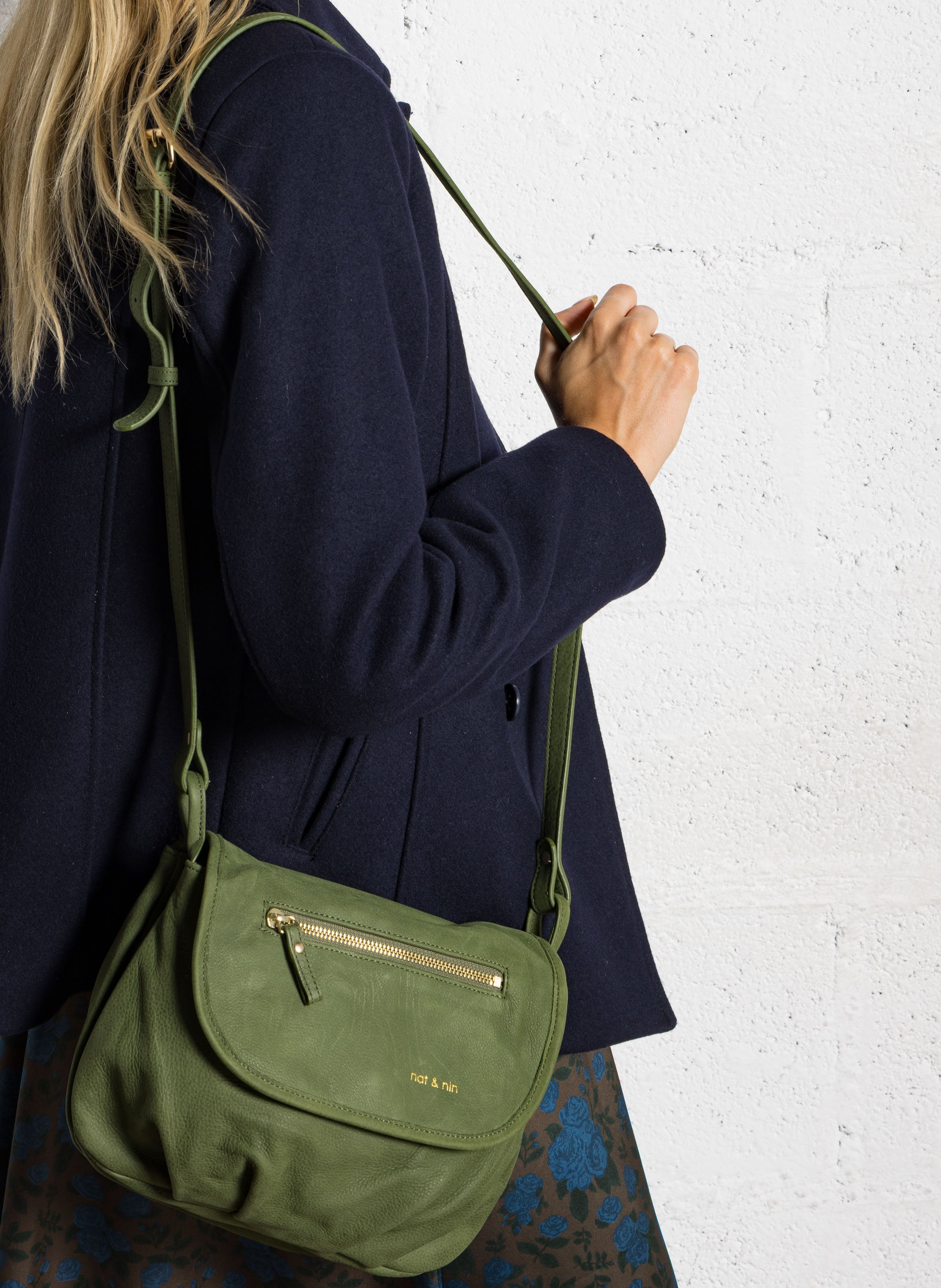 Besace en cuir NAT & NIN Vert