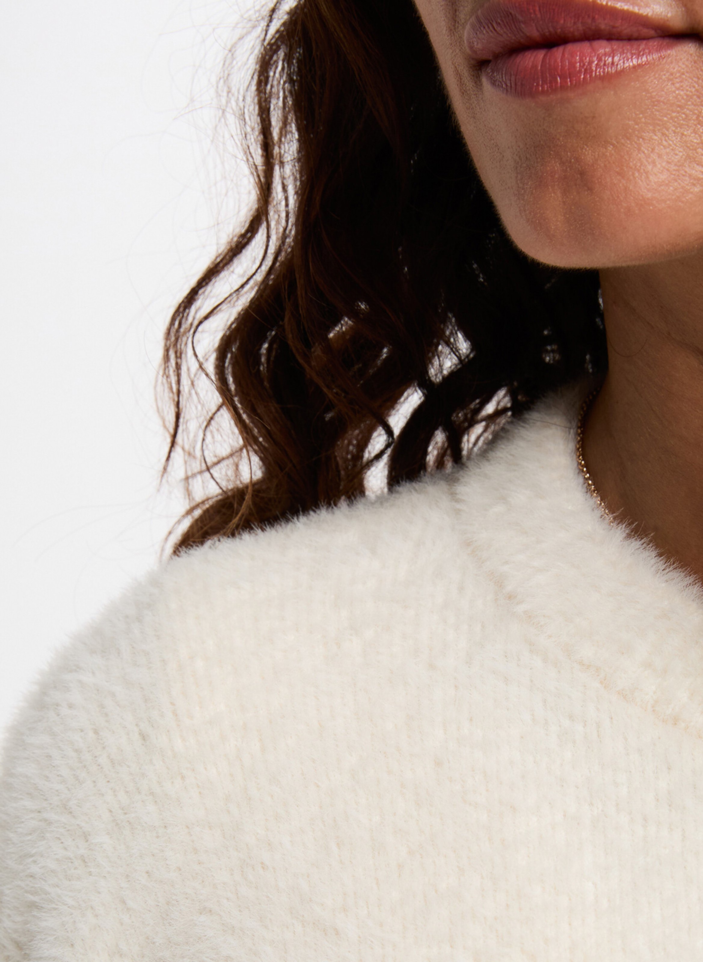 Aansluitende jurk met ronde hals MORGAN Beige