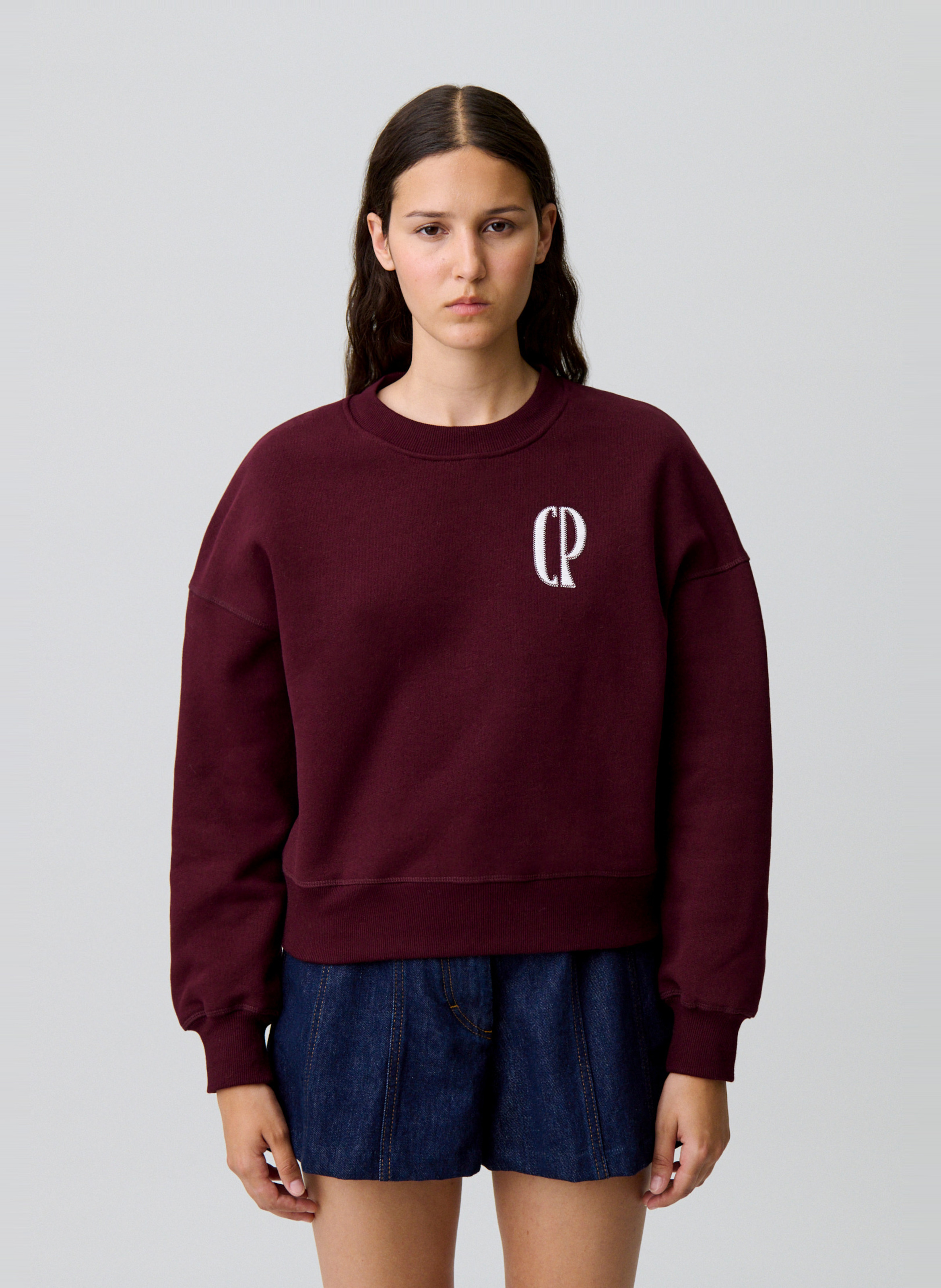 Sweat oversize en coton mélangé CLAUDIE PIERLOT Rouge