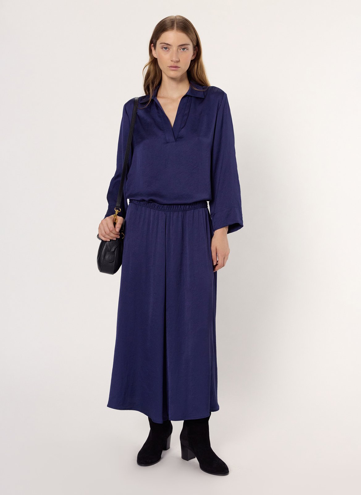 Satinbluse mit V-Ausschnitt GERARD DAREL Blau