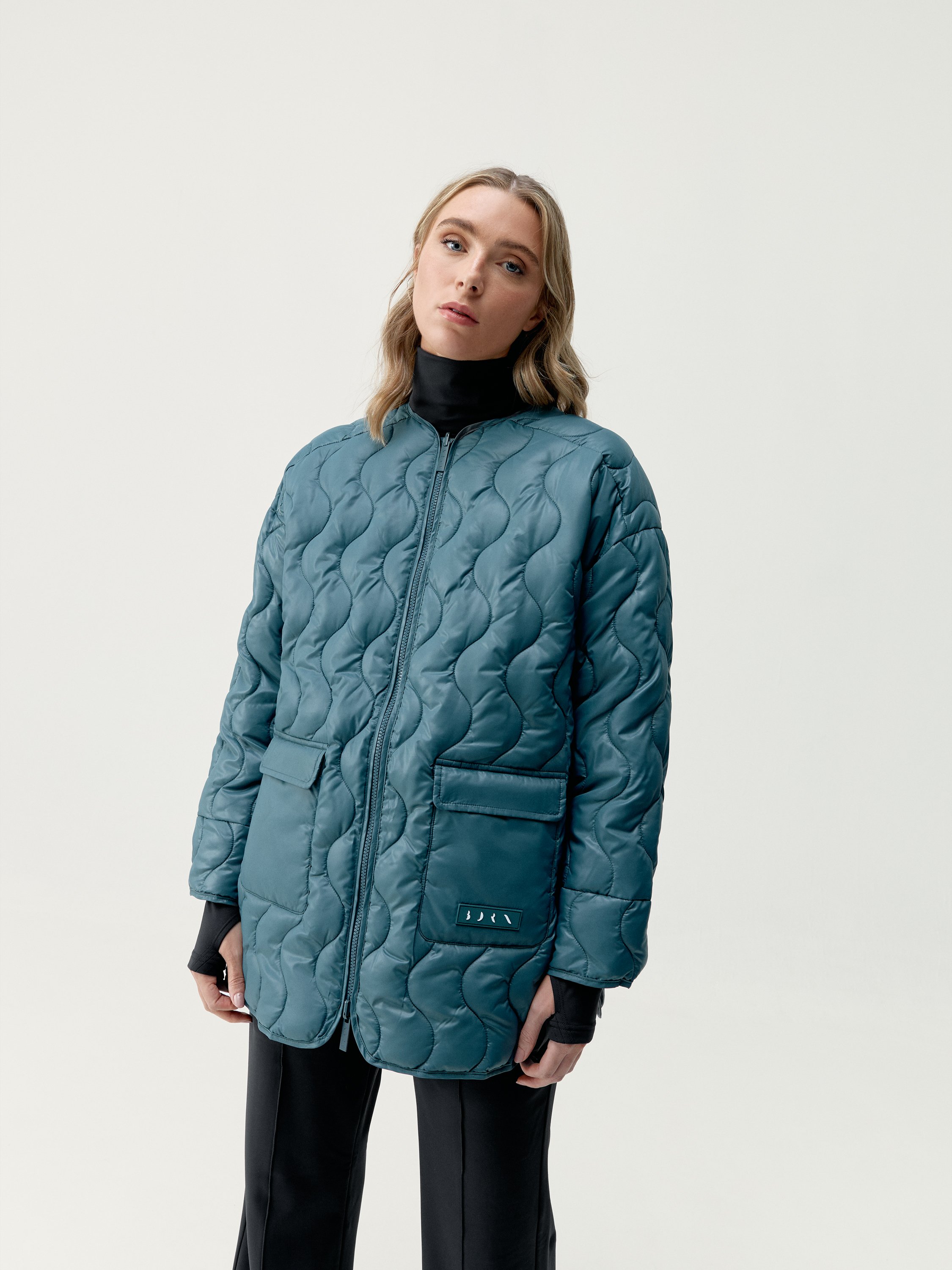 Quilted outer jacket BORN LIVING YOGA Blue