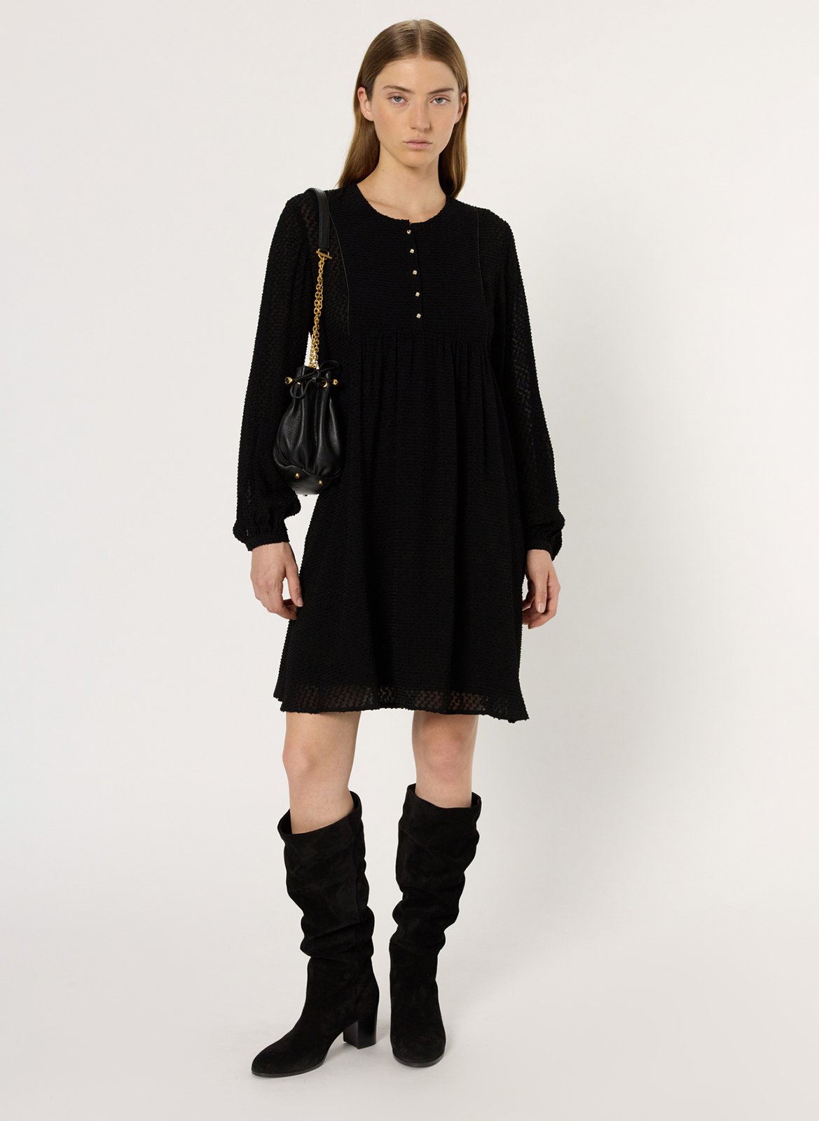 Robe courte col rond  GERARD DAREL Noir