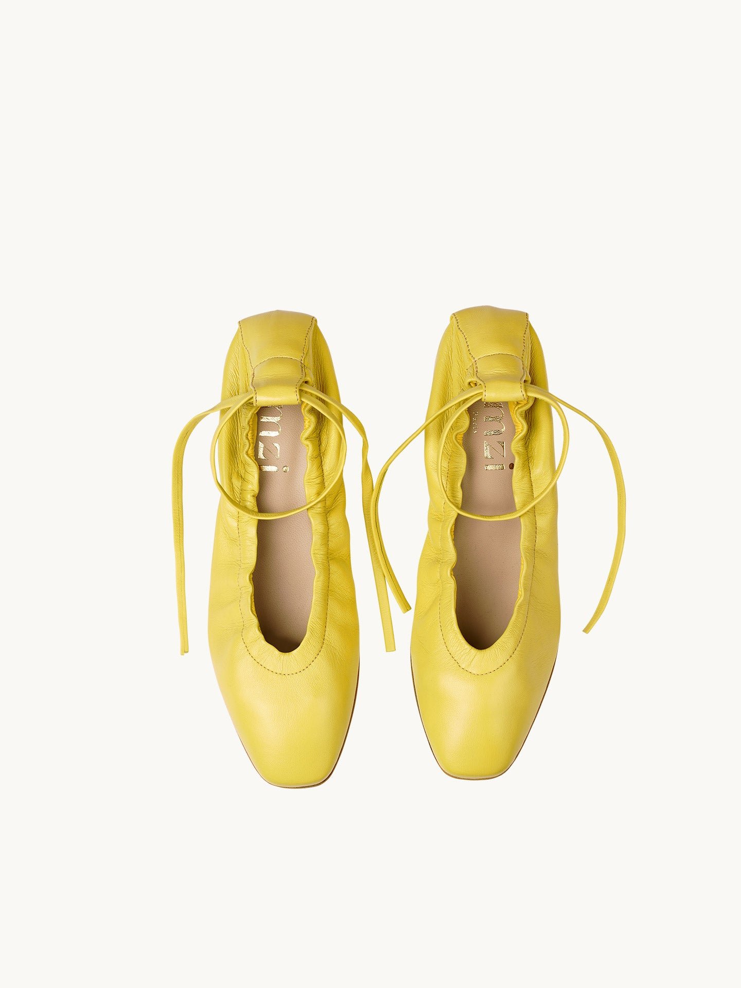 Nappa leather ballet flats EMZI PARIS Yellow