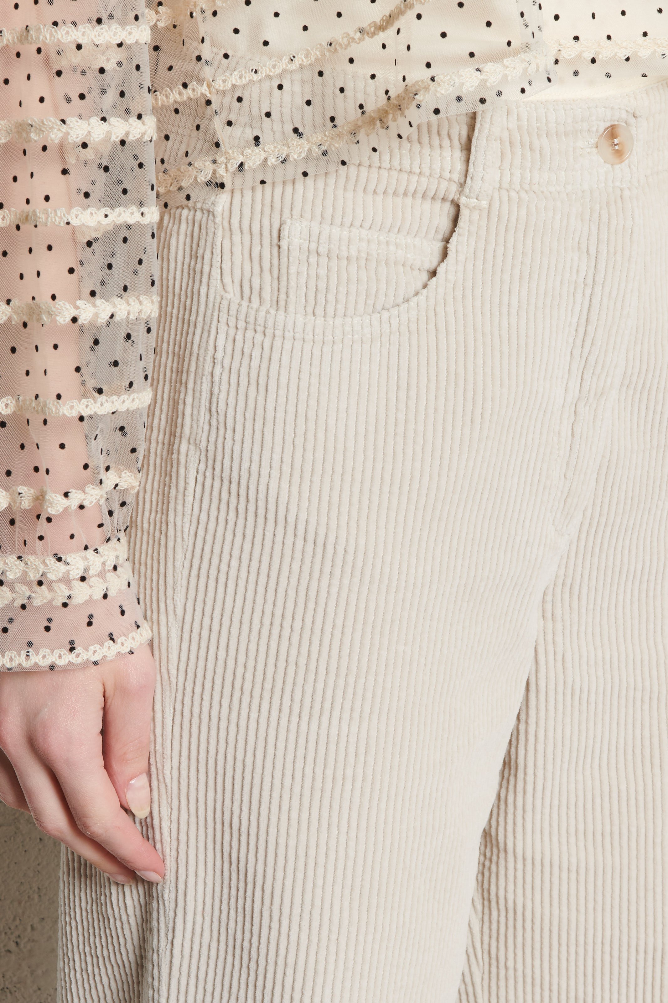 Pantalon droit en coton HARTFORD Beige