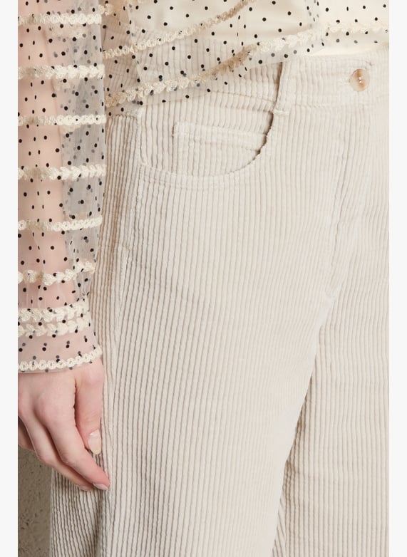 Pantalon droit en coton | Beige by HARTFORD Pantalon droit en coton Beige