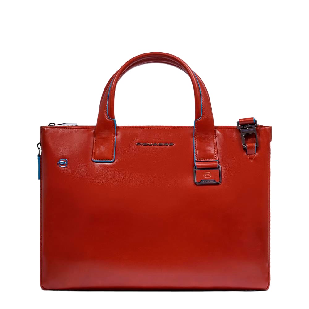 Customizable leather bag for laptop and ipad® with shockproof and rfid protection PIQUADRO