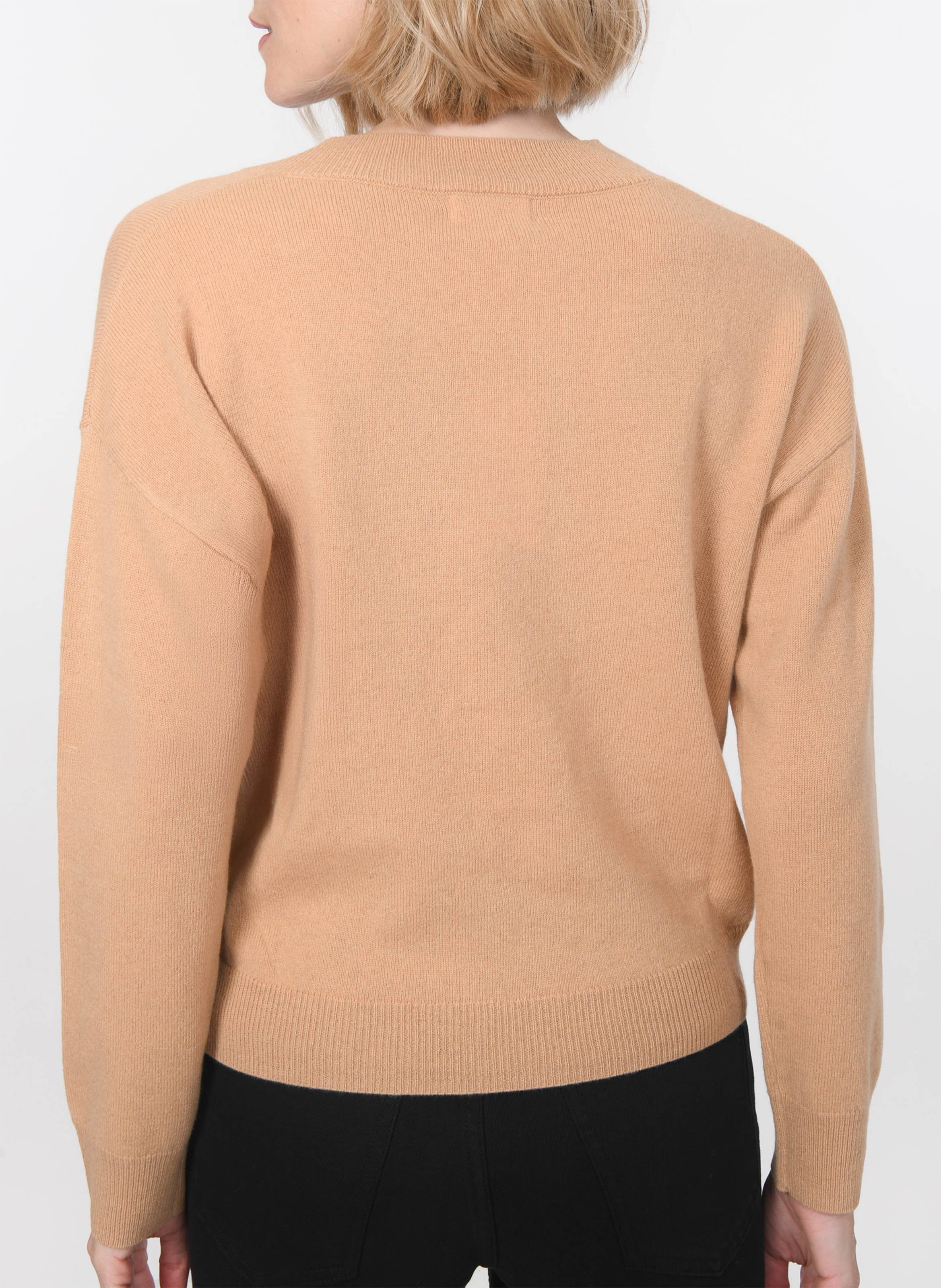 Weiter Pullover aus Wolle und Kaschmir mit V-Ausschnitt KOOKAI Beige