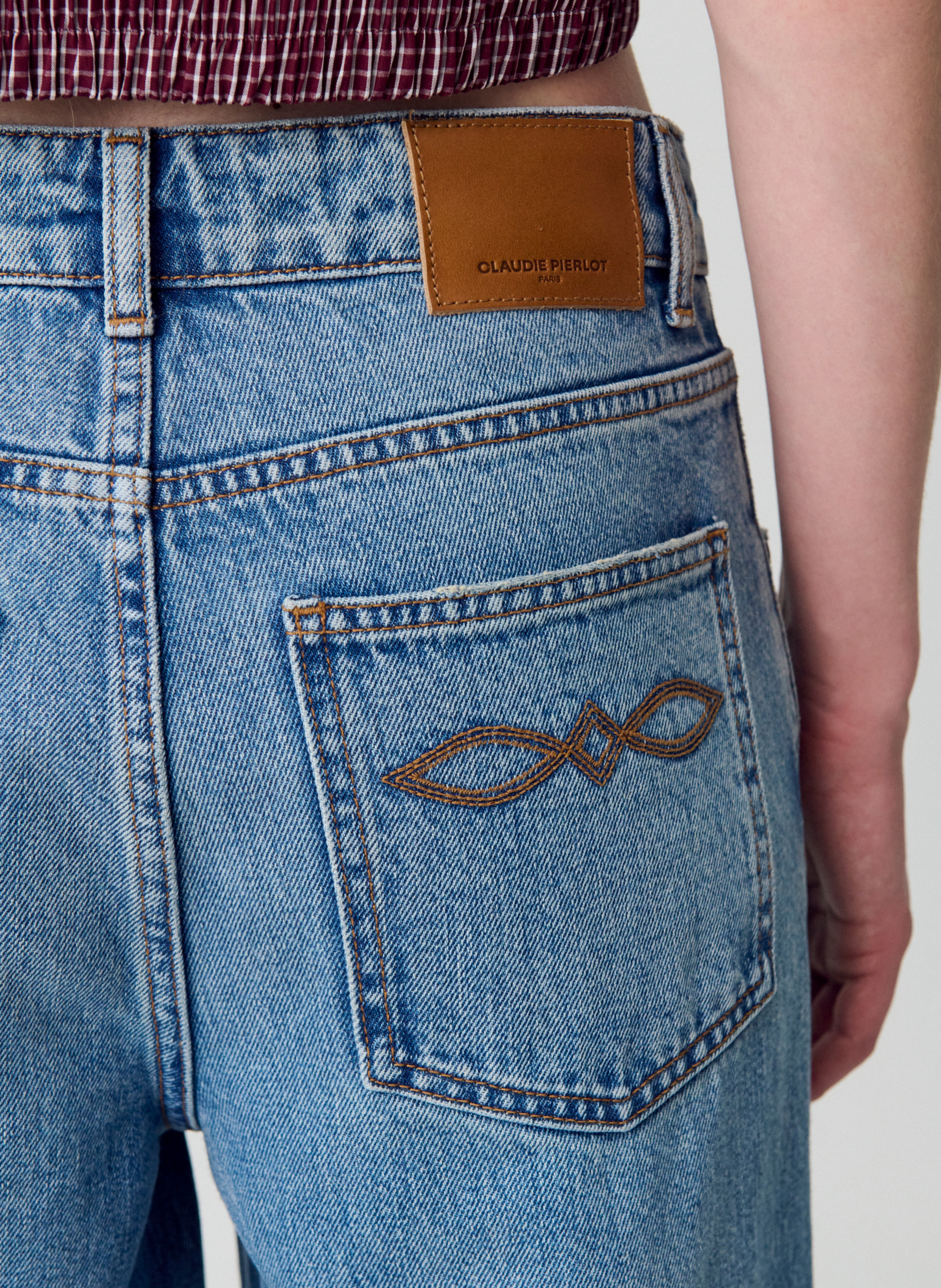 Jean évasé en coton CLAUDIE PIERLOT Bleu