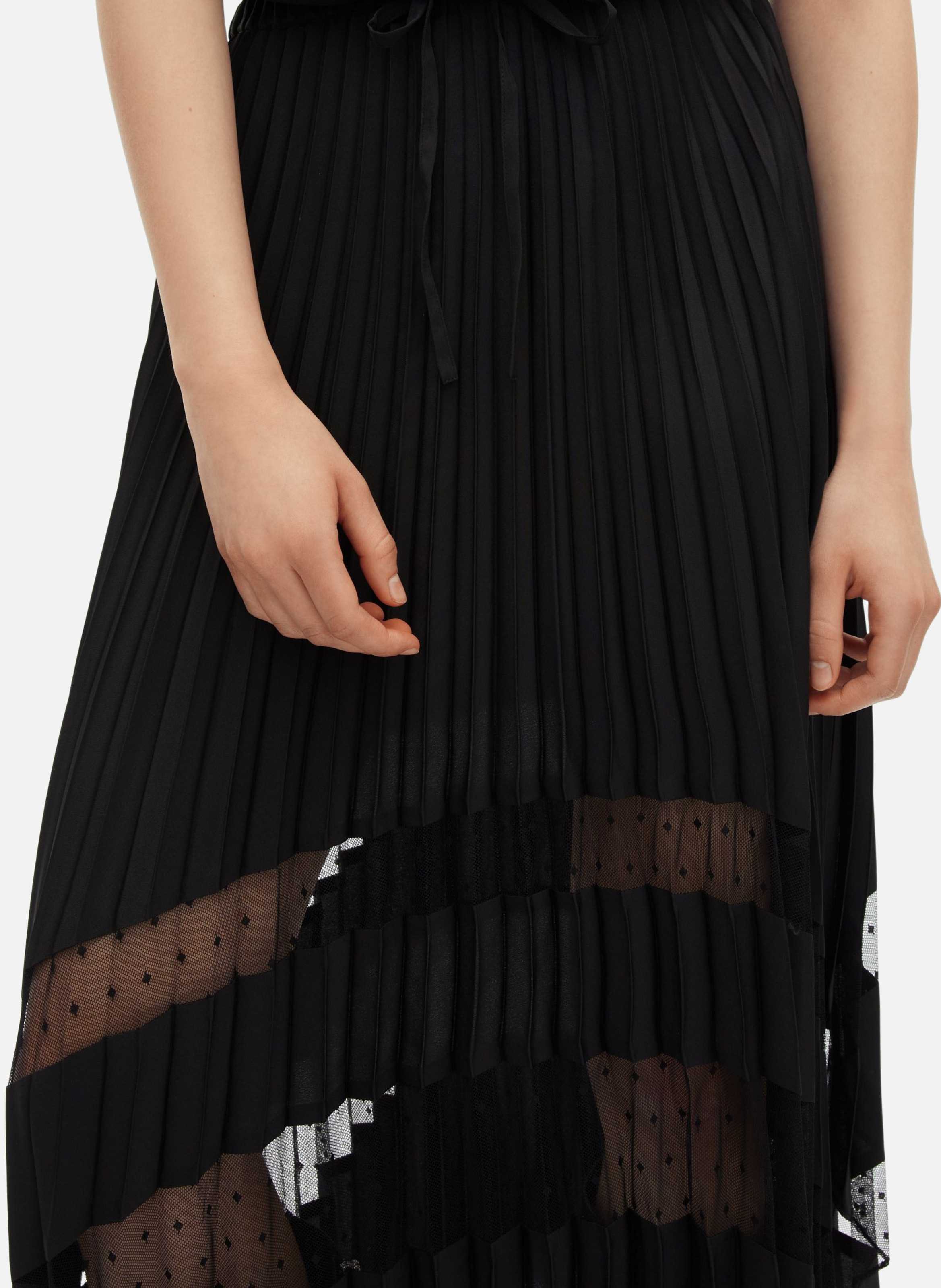 Long pleated lace skirt THE KOOPLES Black