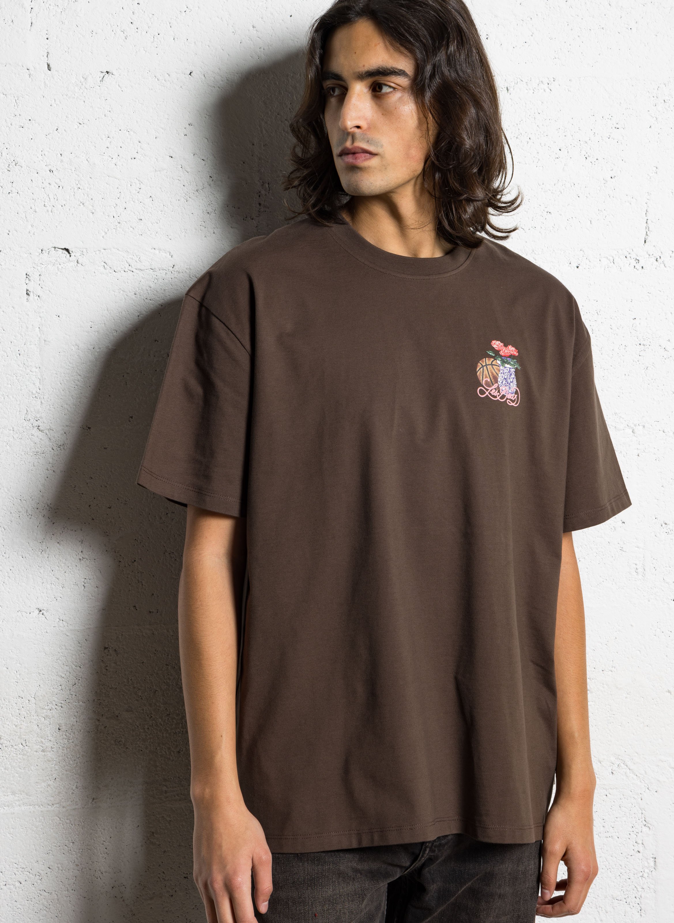 Tee-shirt ample sérigraphié LES DEUX Marron