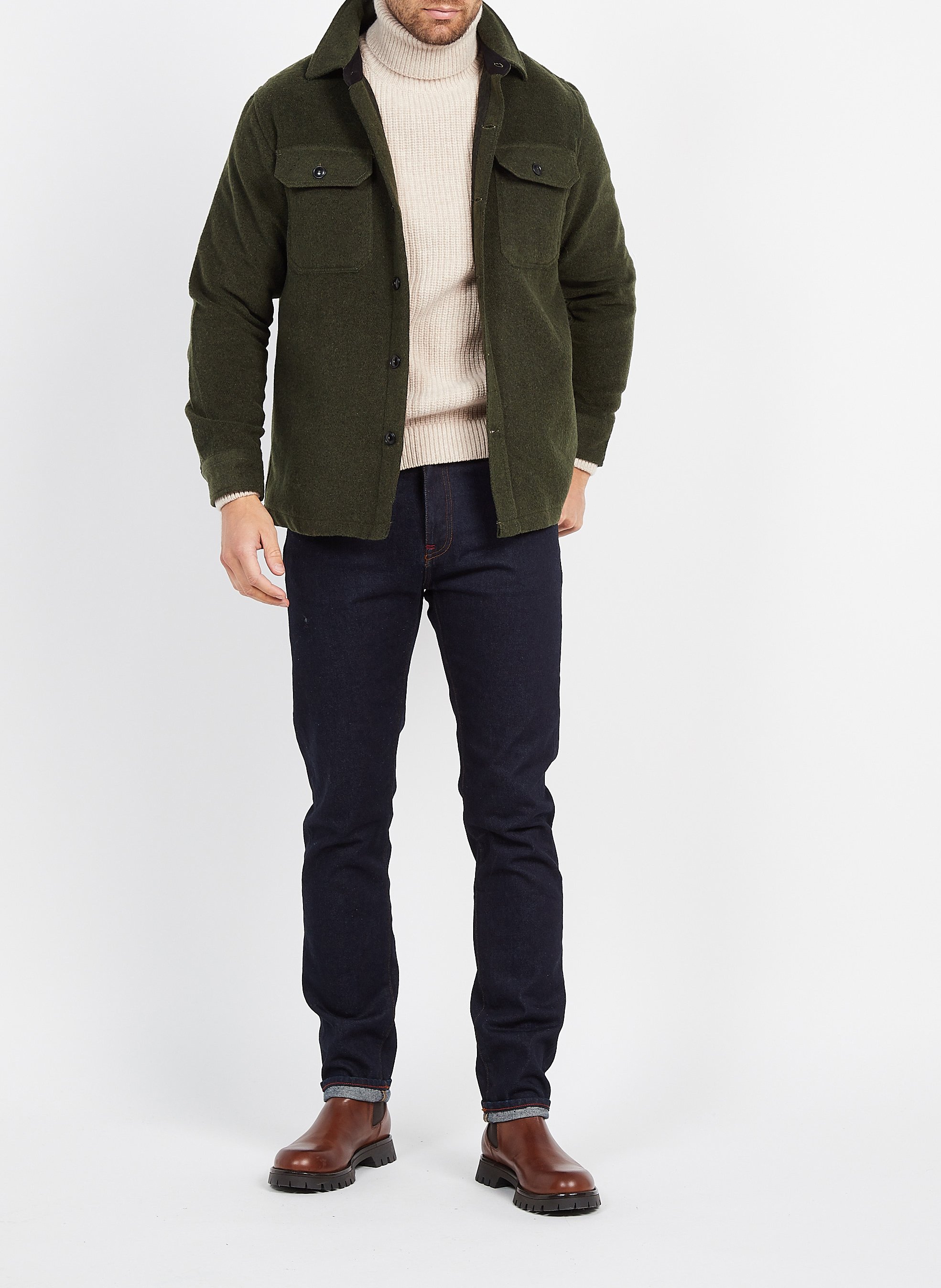 Surchemise col classique SCHOTT Vert