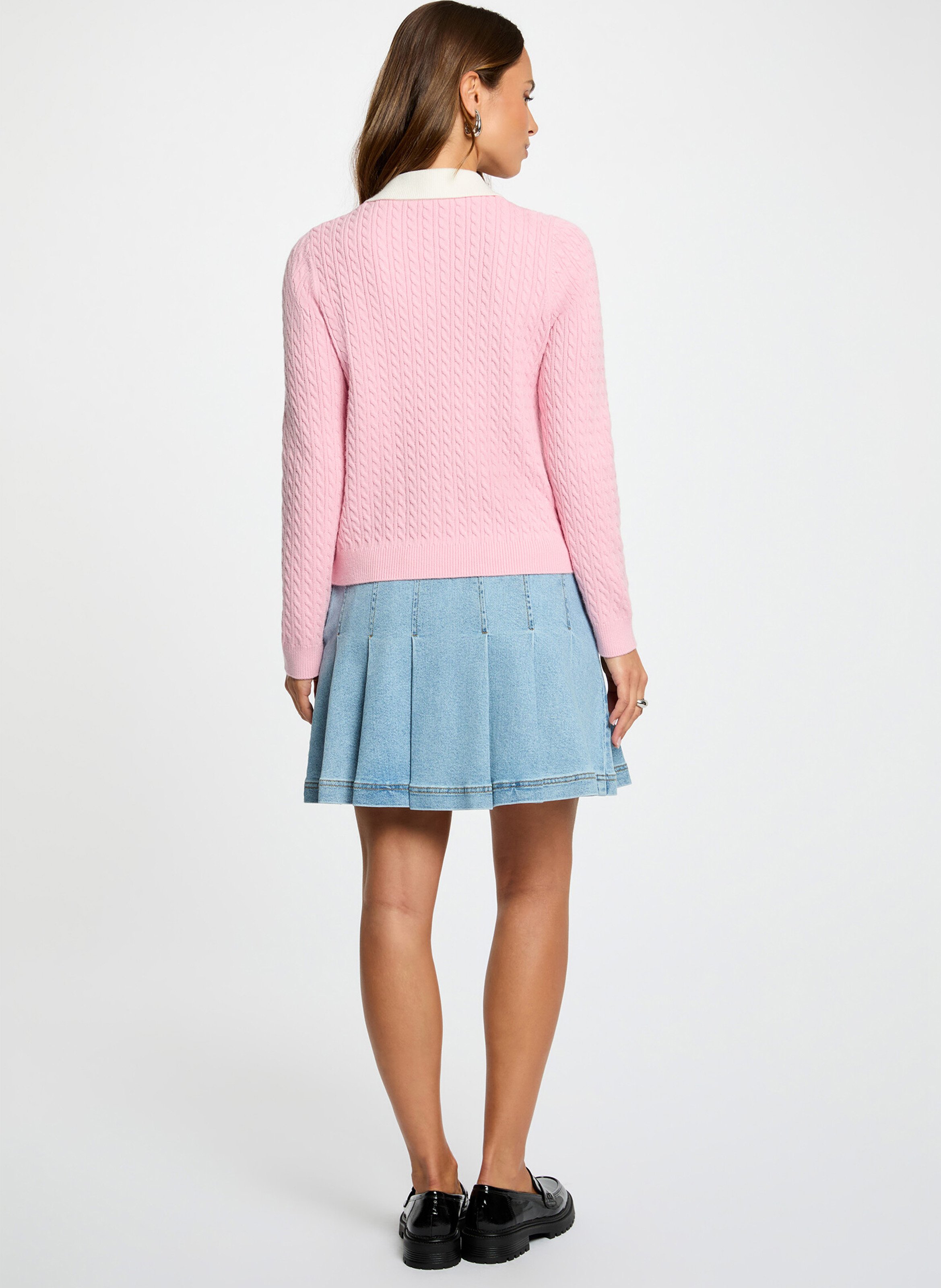 Short skater denim skirt MORGAN Blue