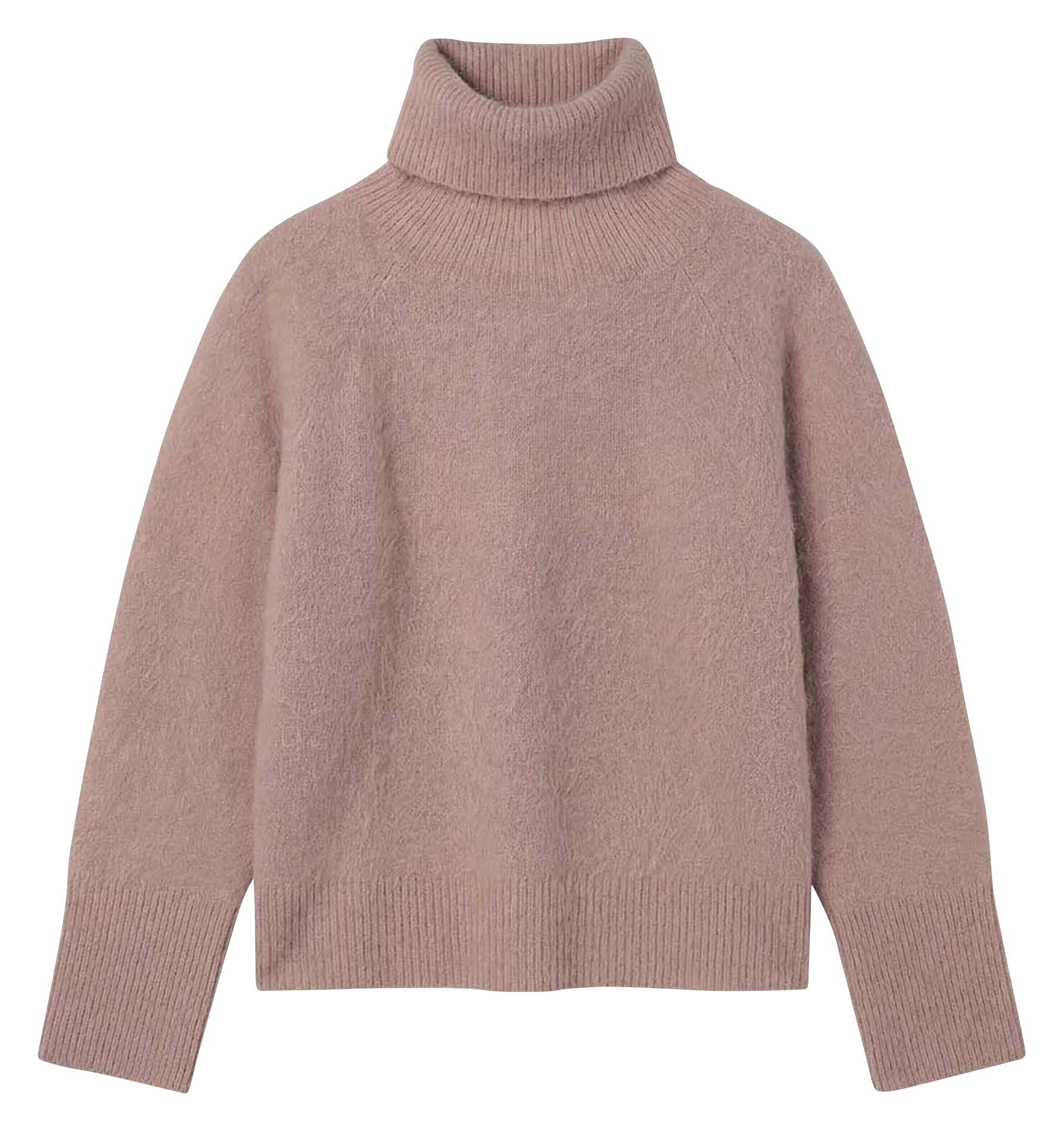 Straight turtleneck sweater in mixed alpaca wool. TARA JARMON Pink