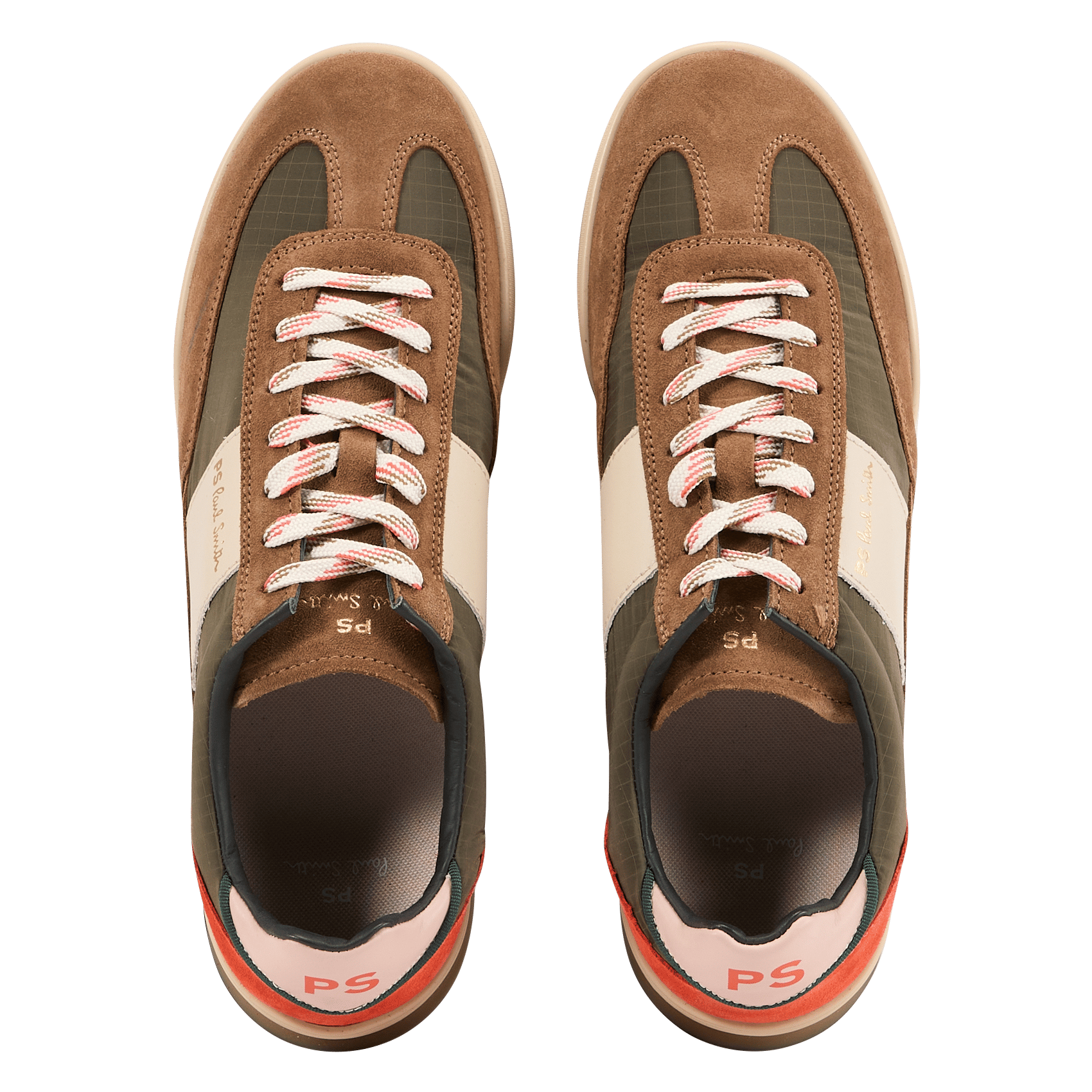 Baskets basses en cuir mélangé PAUL SMITH Kaki