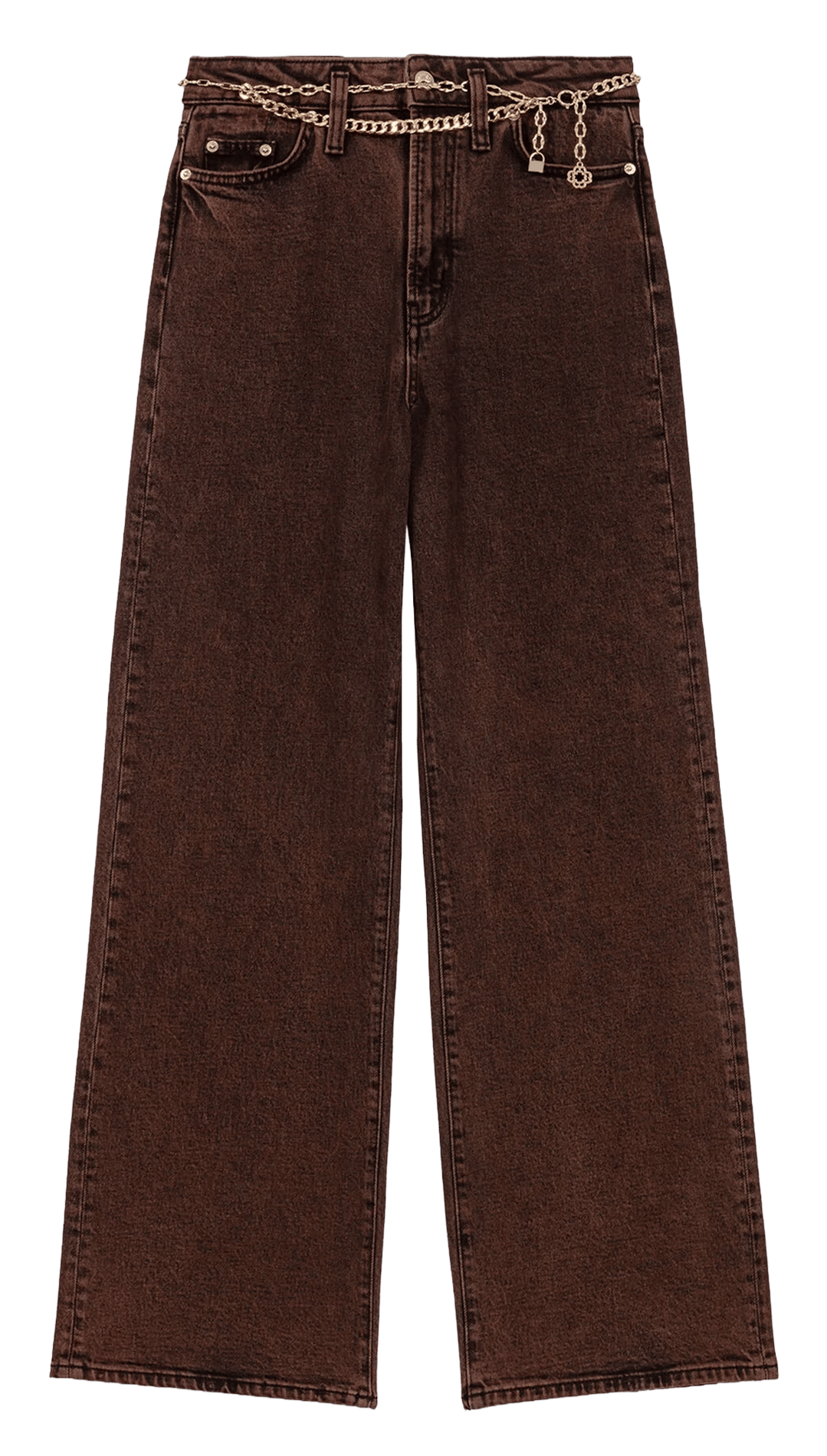 Jean droit en coton mélangé MAJE Marron