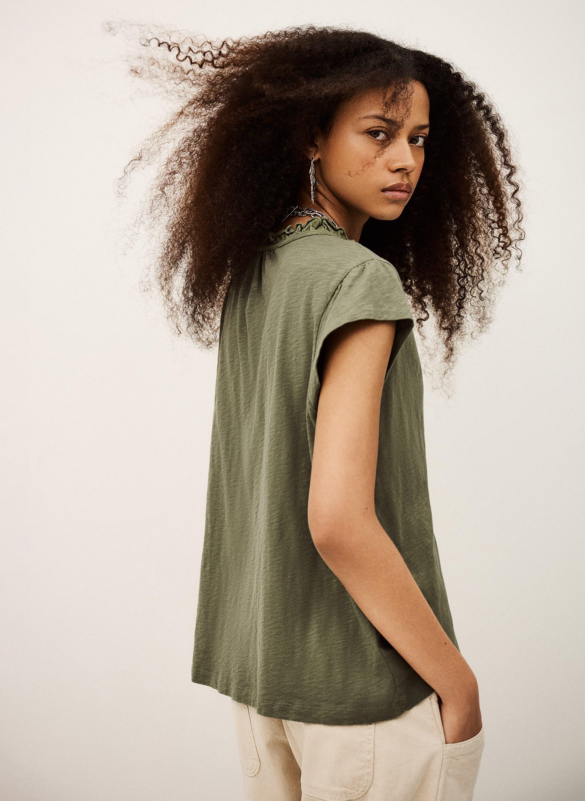 Effen T-shirt BA&SH Kaki