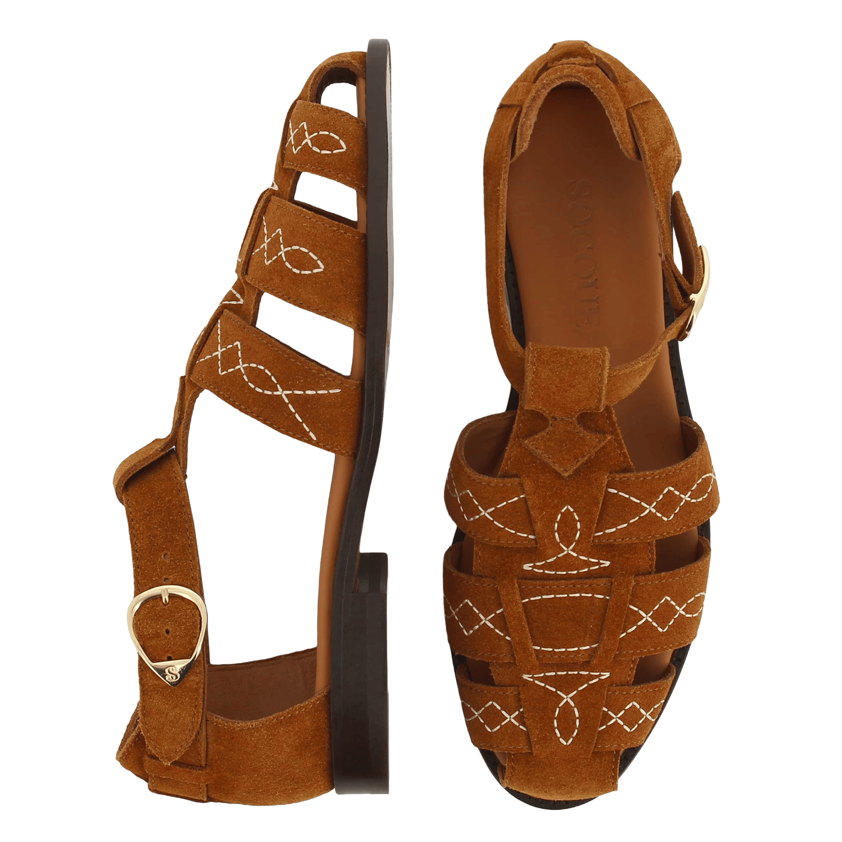 Velvet leather jellyfish Beige