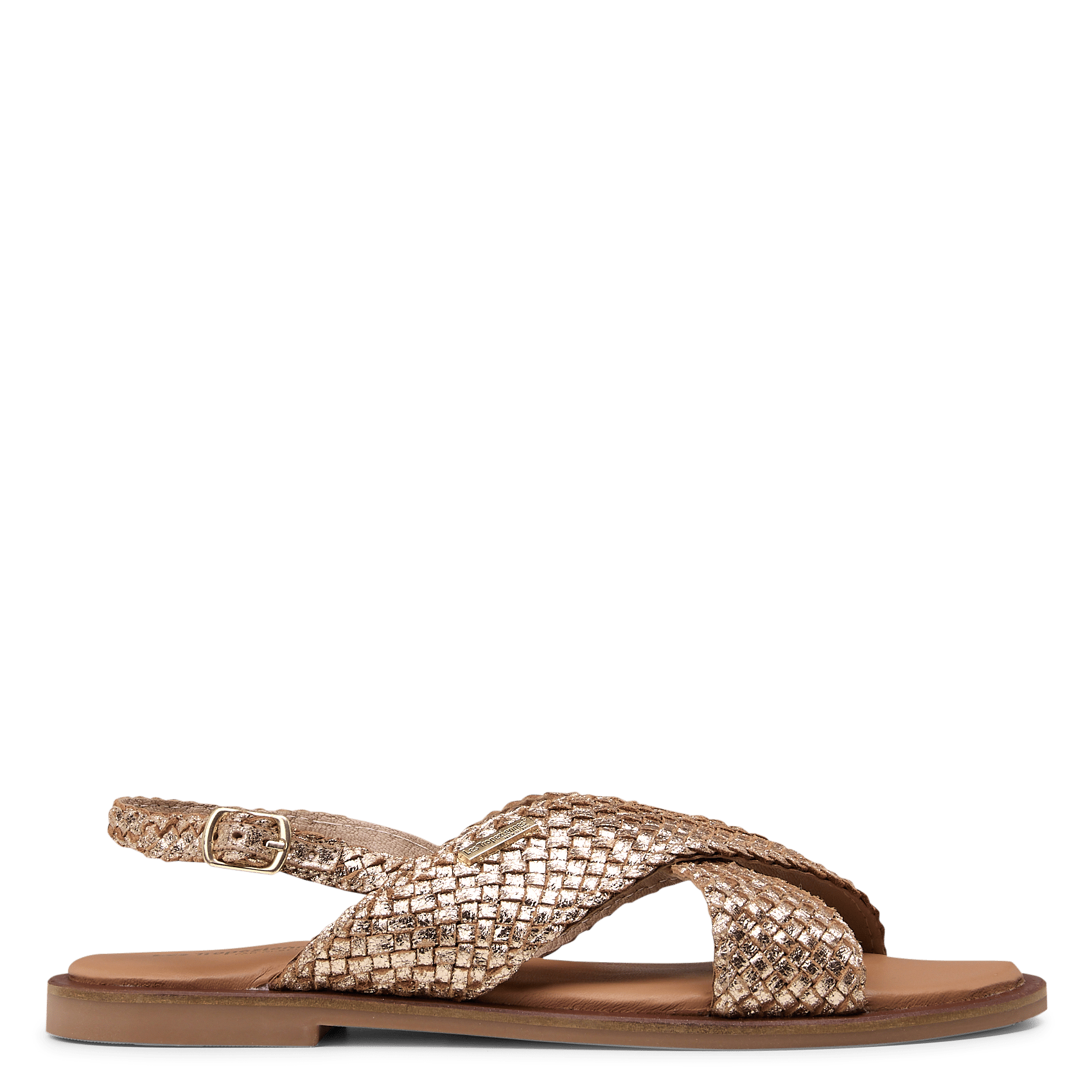 Ballerina's van leer met metallic look LES TROPEZIENNES PAR M.BELARBI Goudkleurig