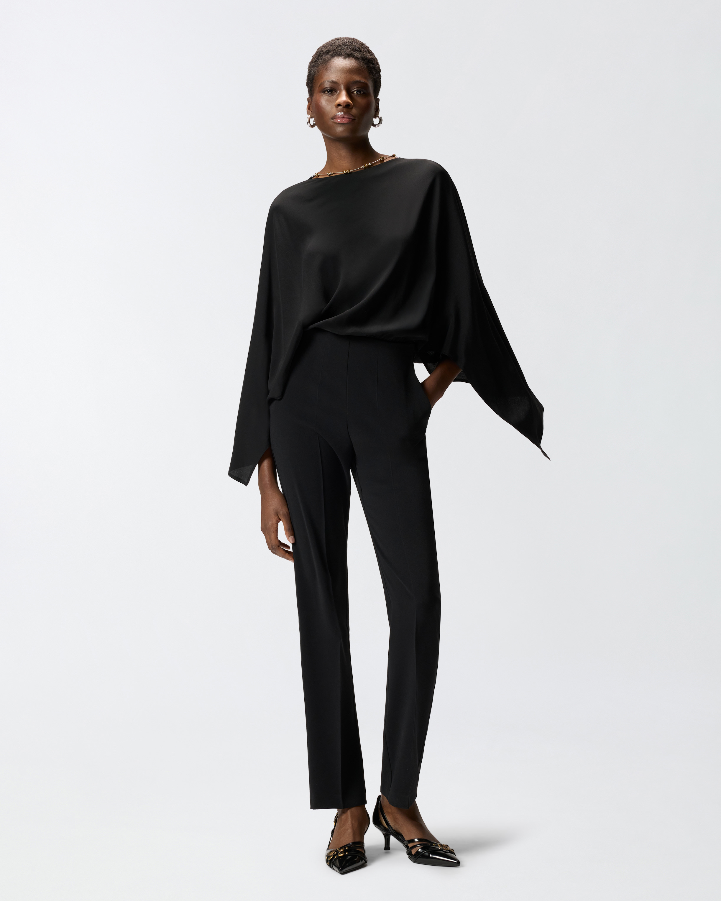 Combinaison-pantalon dos nu avec collier bijou PINKO Noir