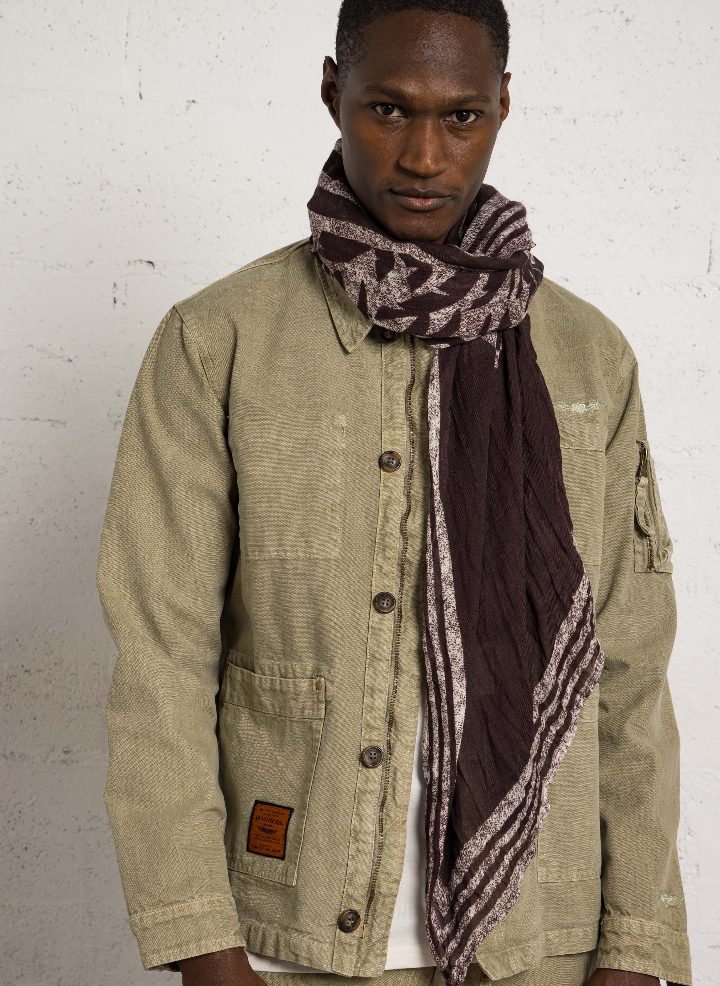 Foulard à motif arty IKKS Marron