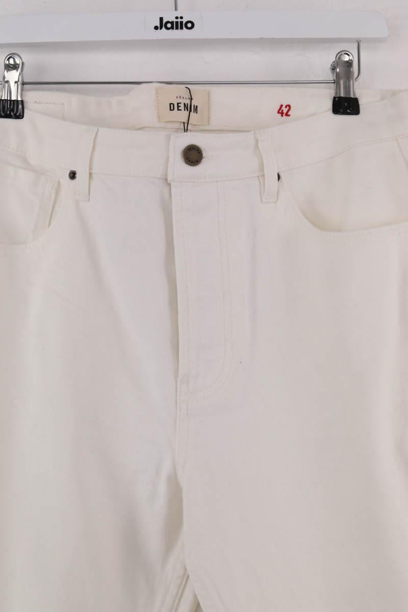 Straight cotton-blend pants SEZANE - Seconde main White