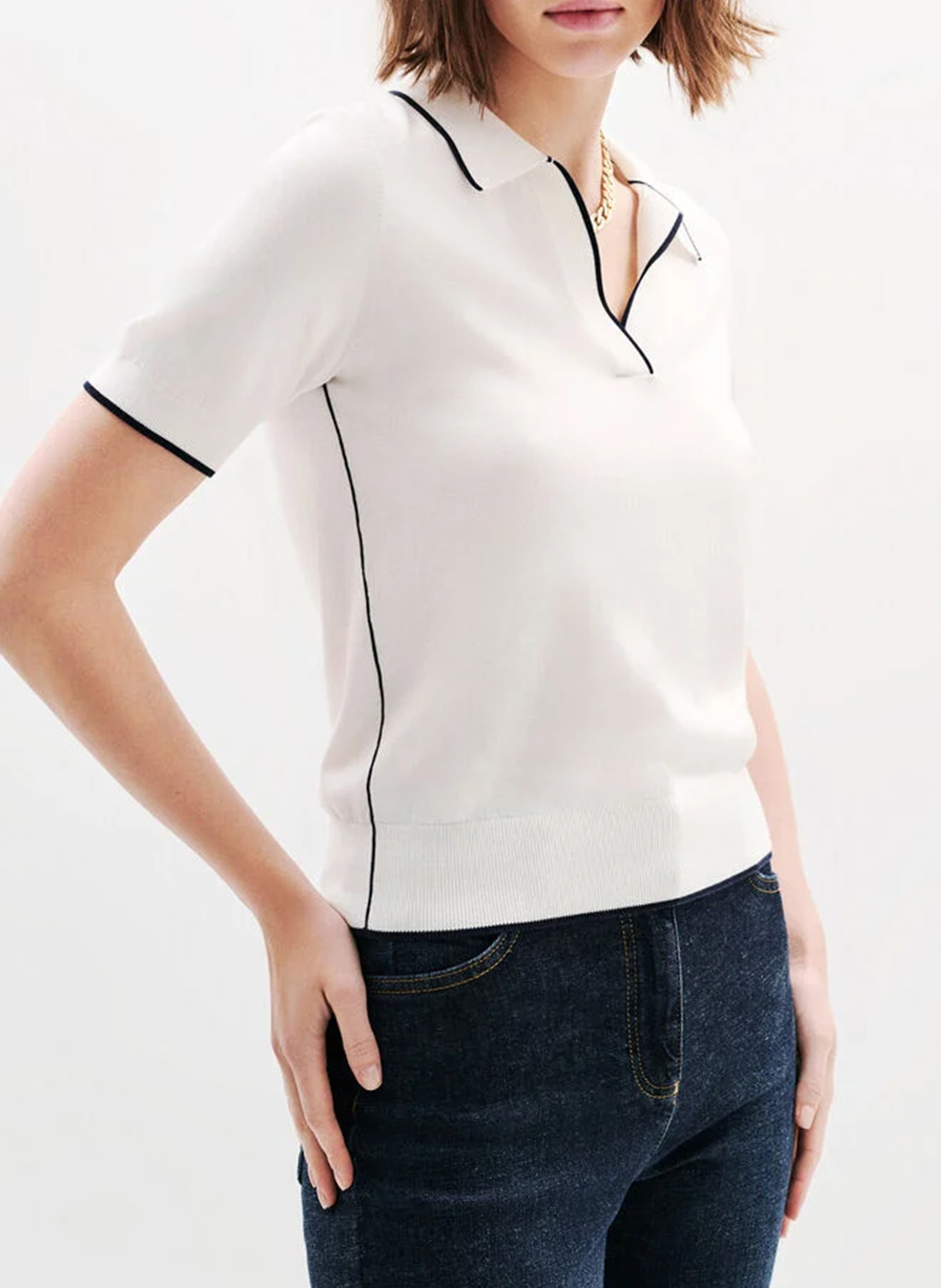 Gerader Pullover mit klassischem Kragen CAROLL