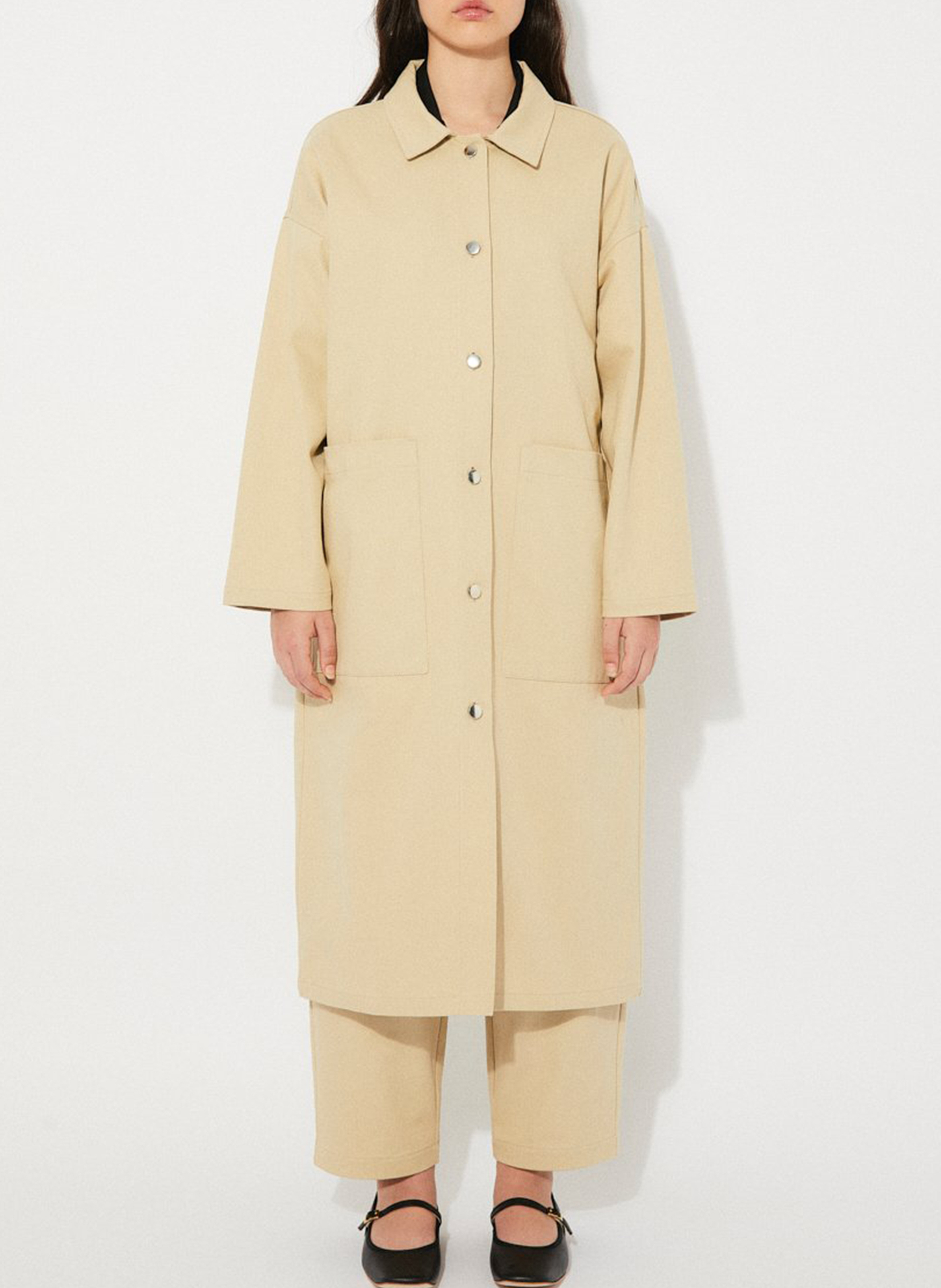 Veste longue en coton RITA ROW Beige