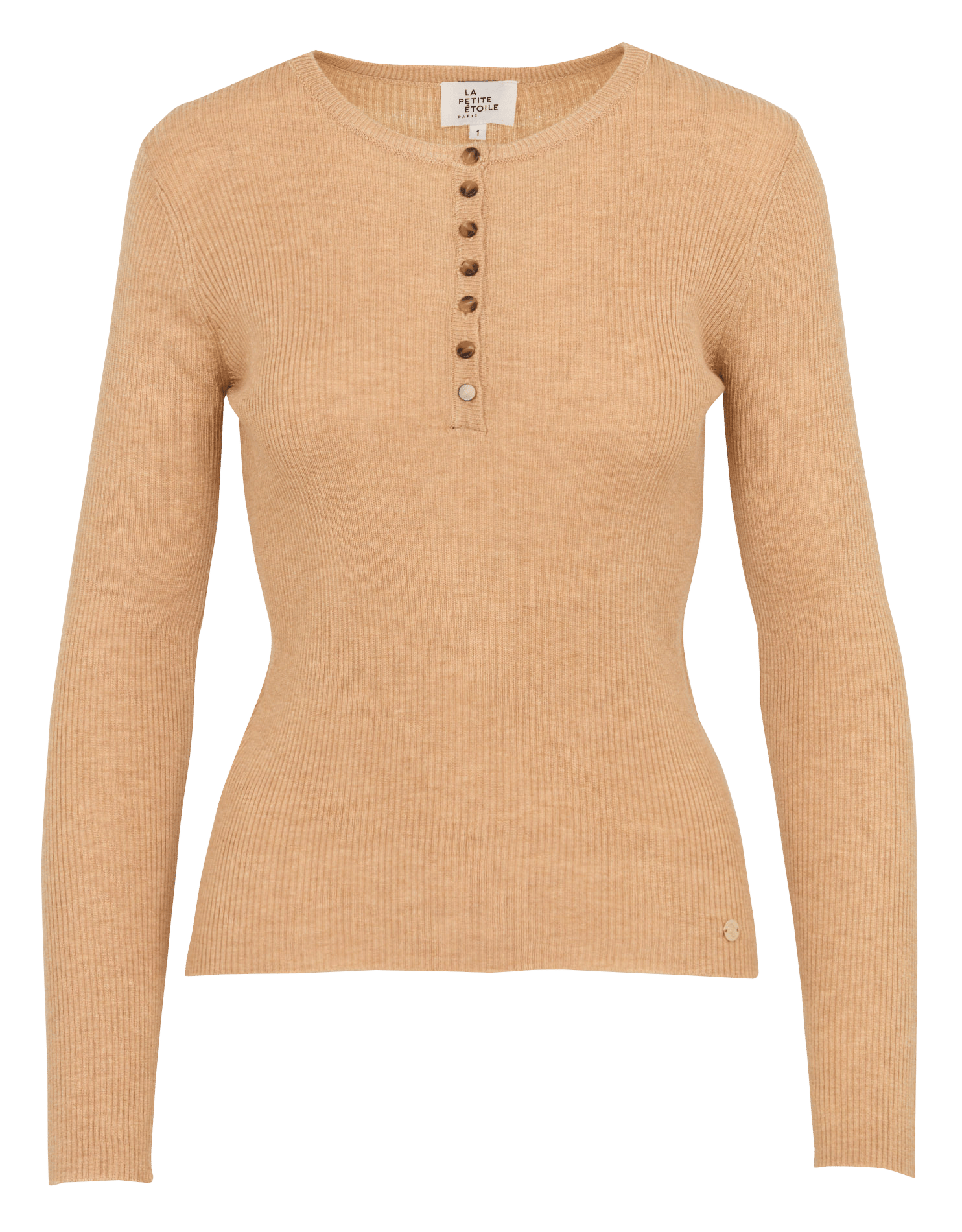 Tee-shirt ajusté boutonné uni LA PETITE ETOILE