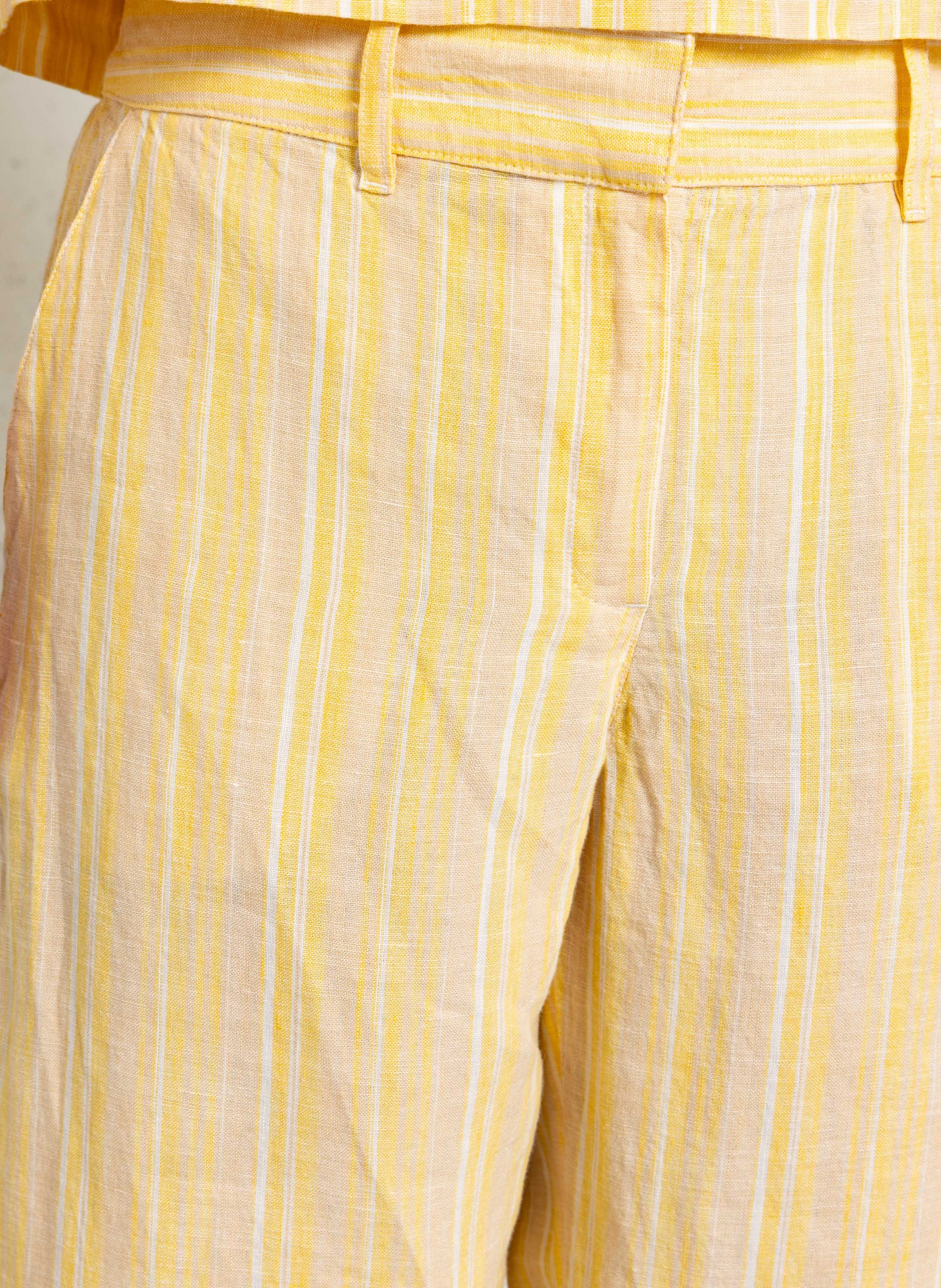Lange Leinenhose mit Streifen MAISON 123 Beige