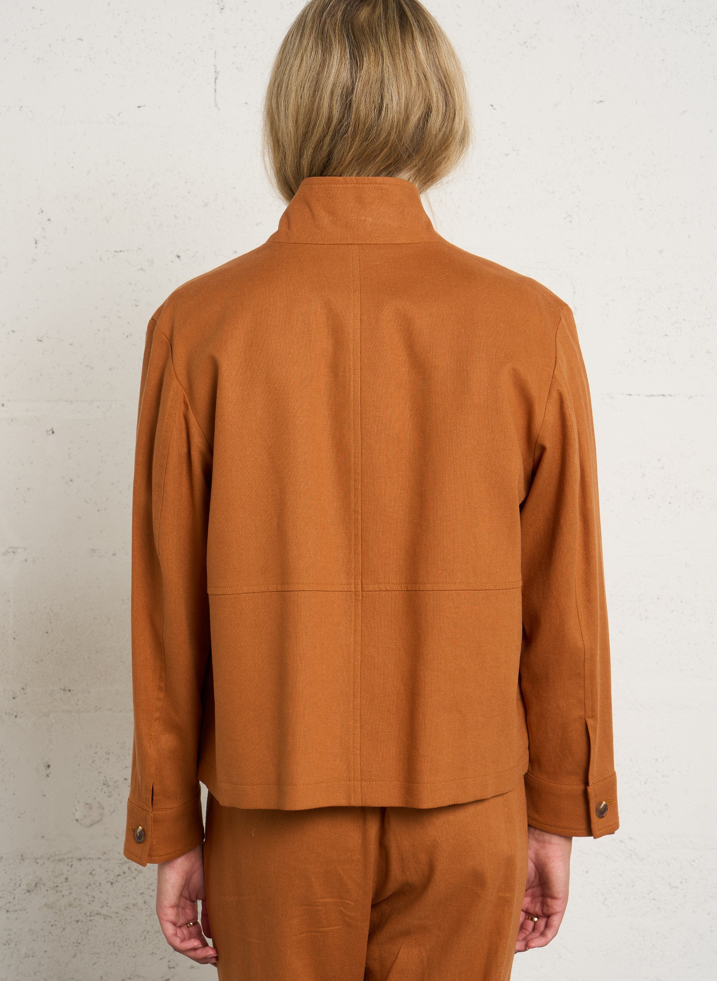Veste col montant  en lin mélangé MAISON 123 Doré