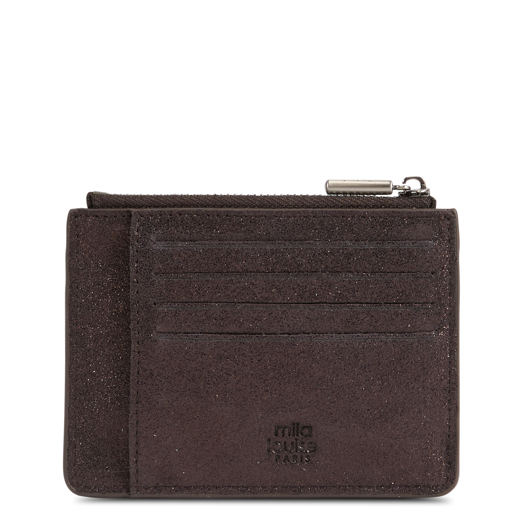 Porte-cartes en cuir | Marron MILA LOUISE Femme