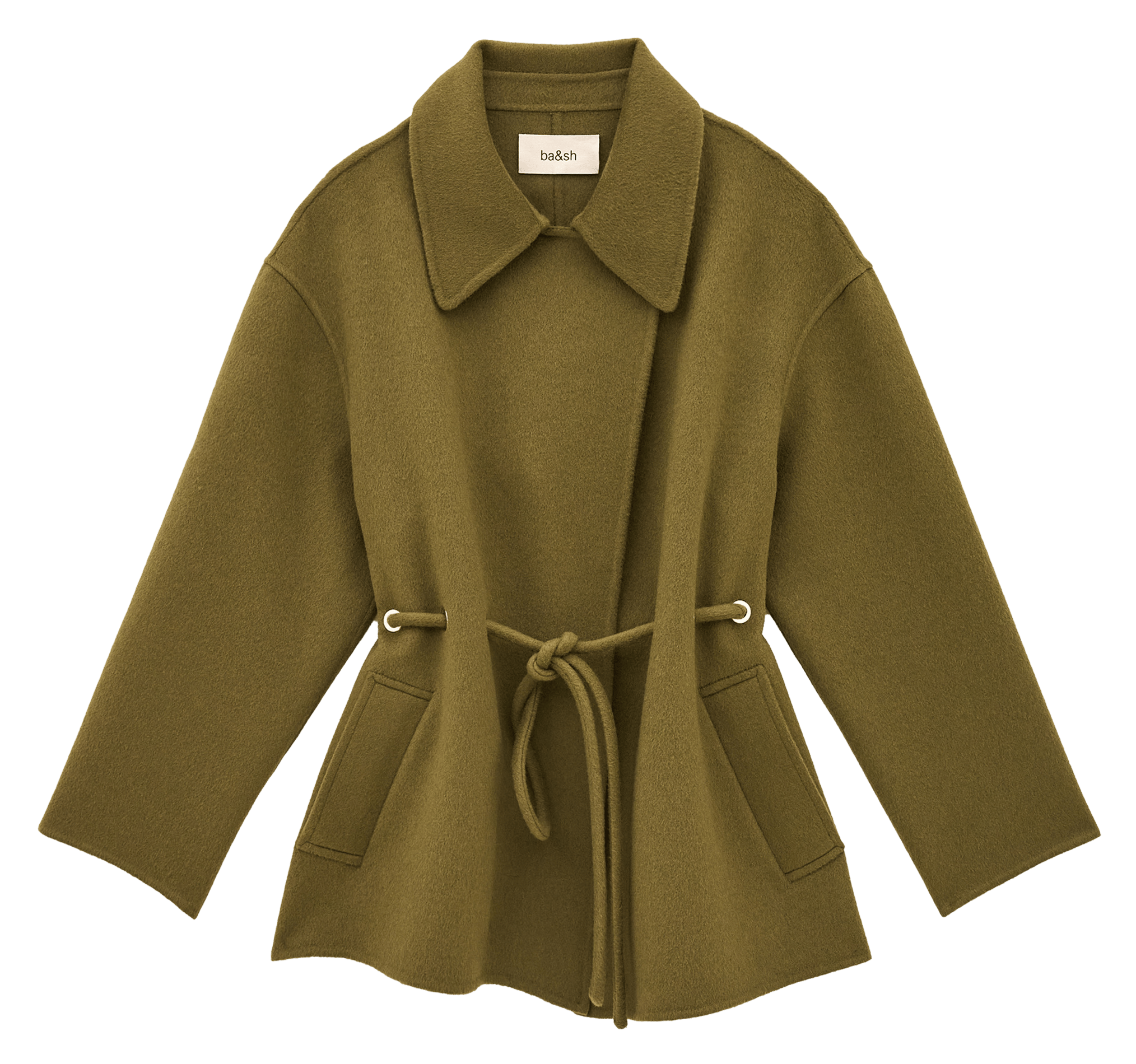 Taillierter Mantel aus Wollmischung BA&SH Khaki