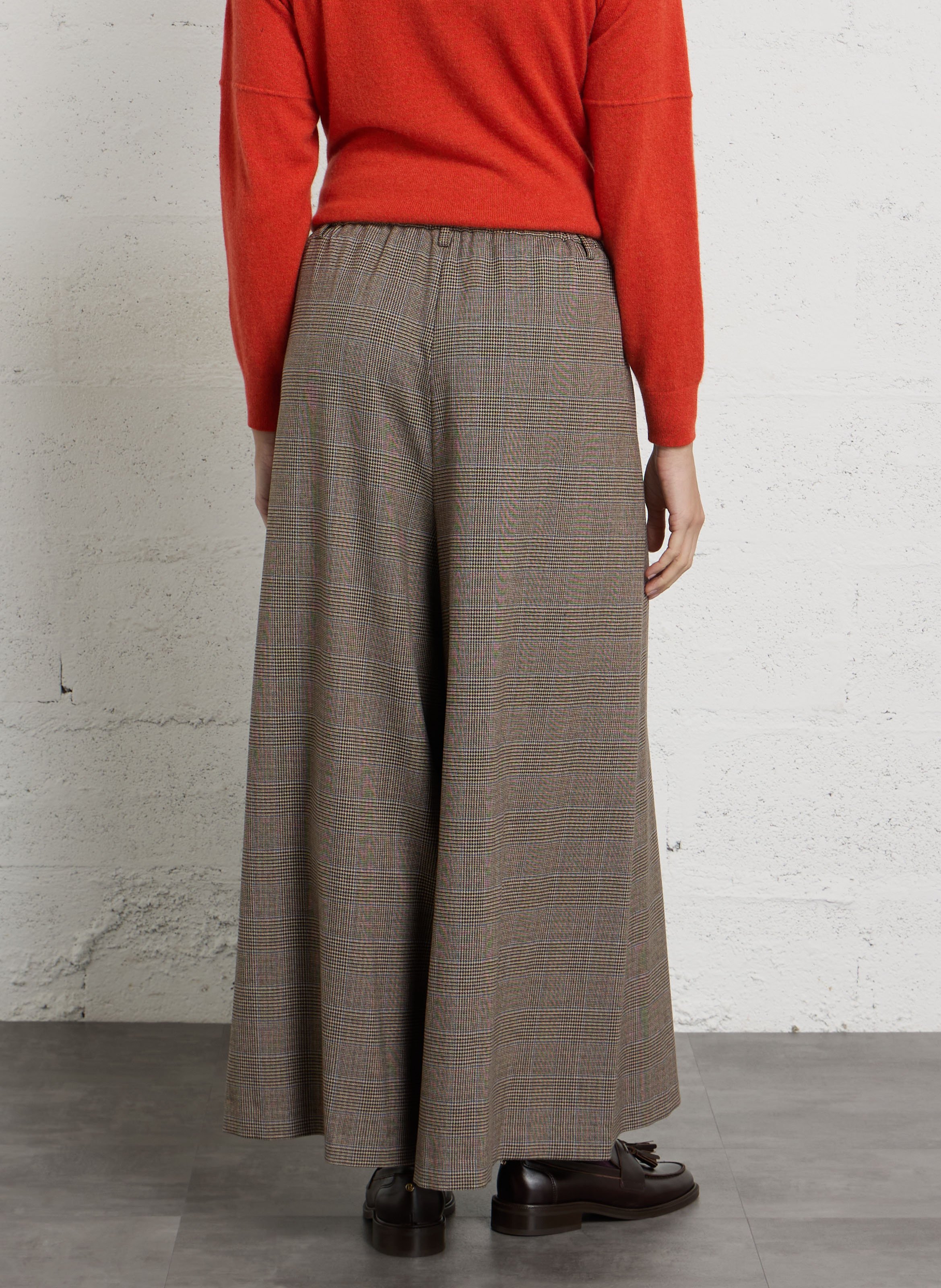 Pantalon large à carreaux MAISON 123 Beige