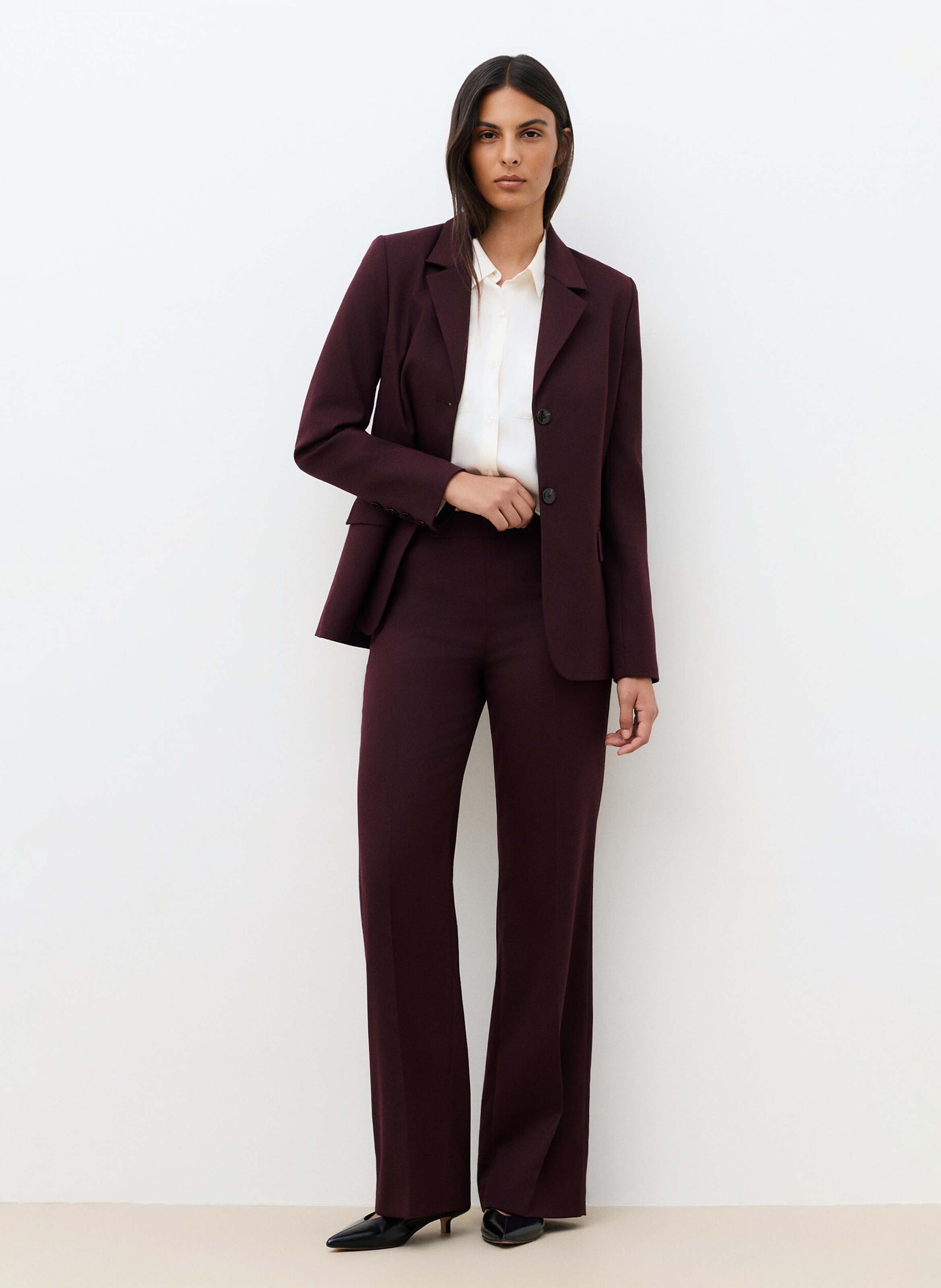 Veste droite col tailleur CAROLL Rouge