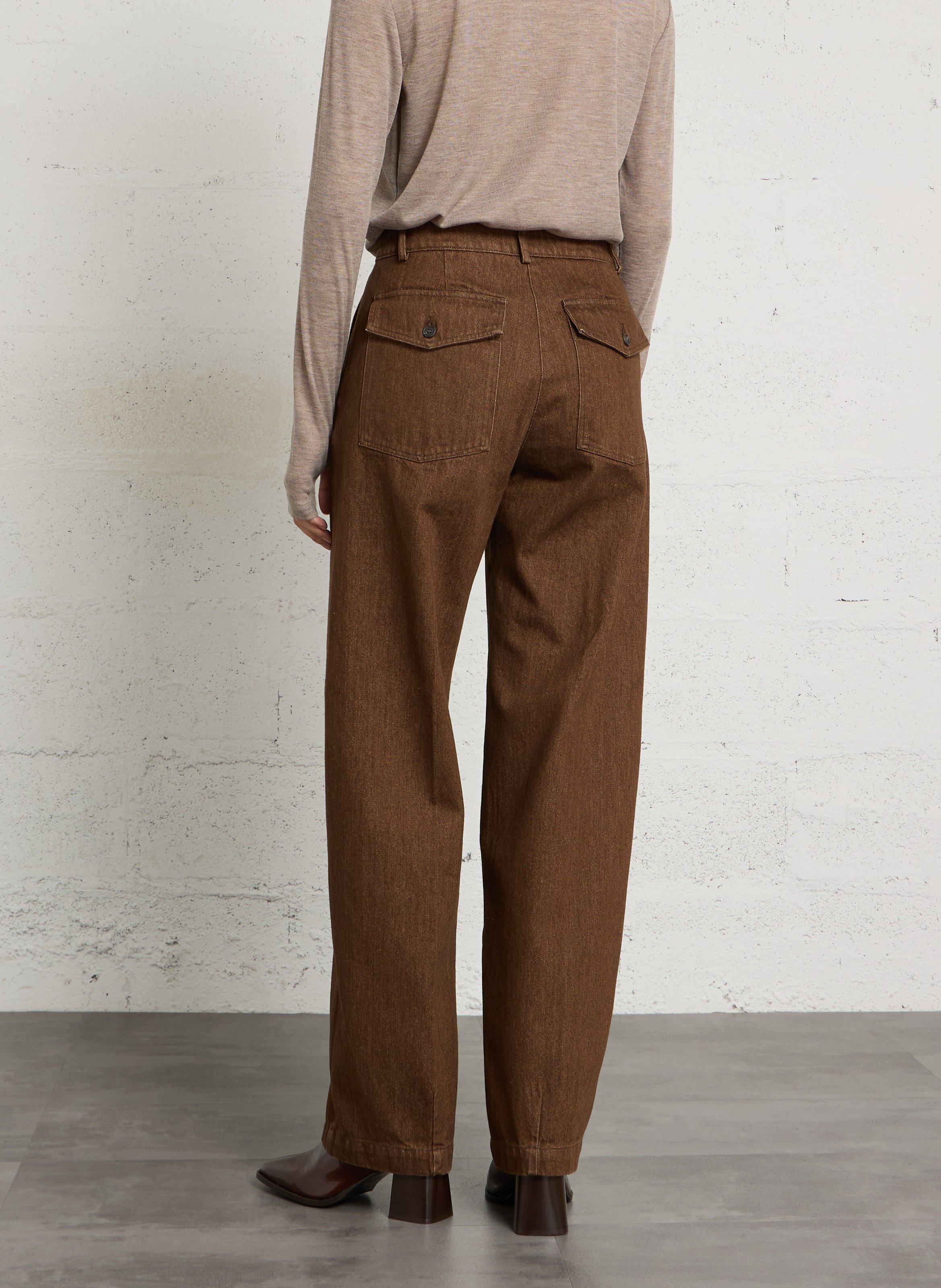 Rechte, katoenen jeans HARTFORD Bruin