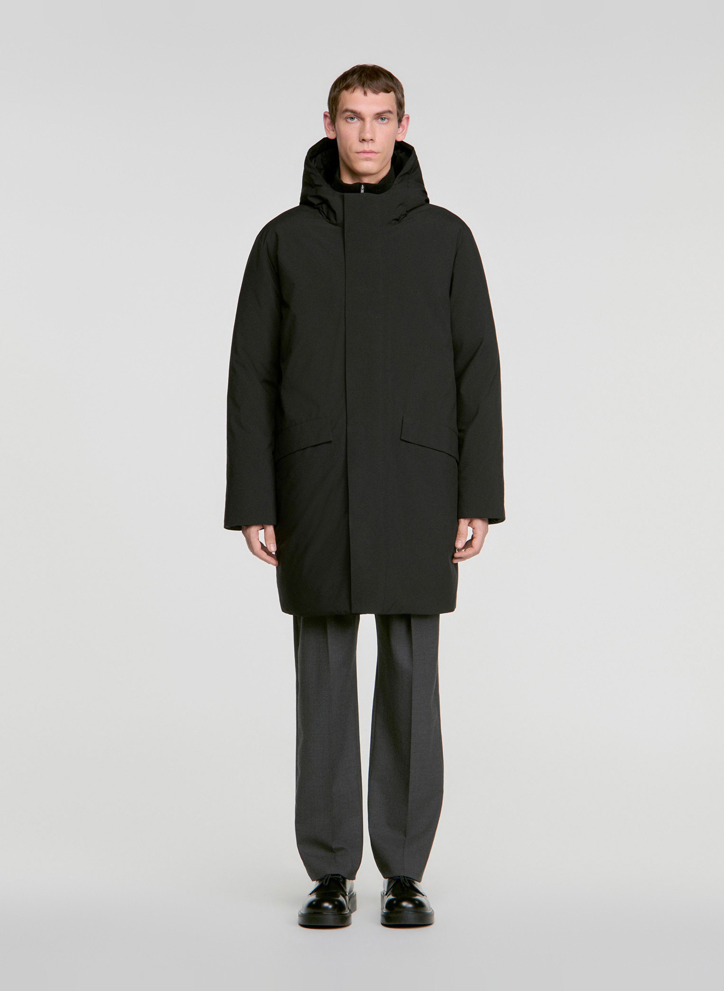 Parka col montant à capuche SANDRO Noir