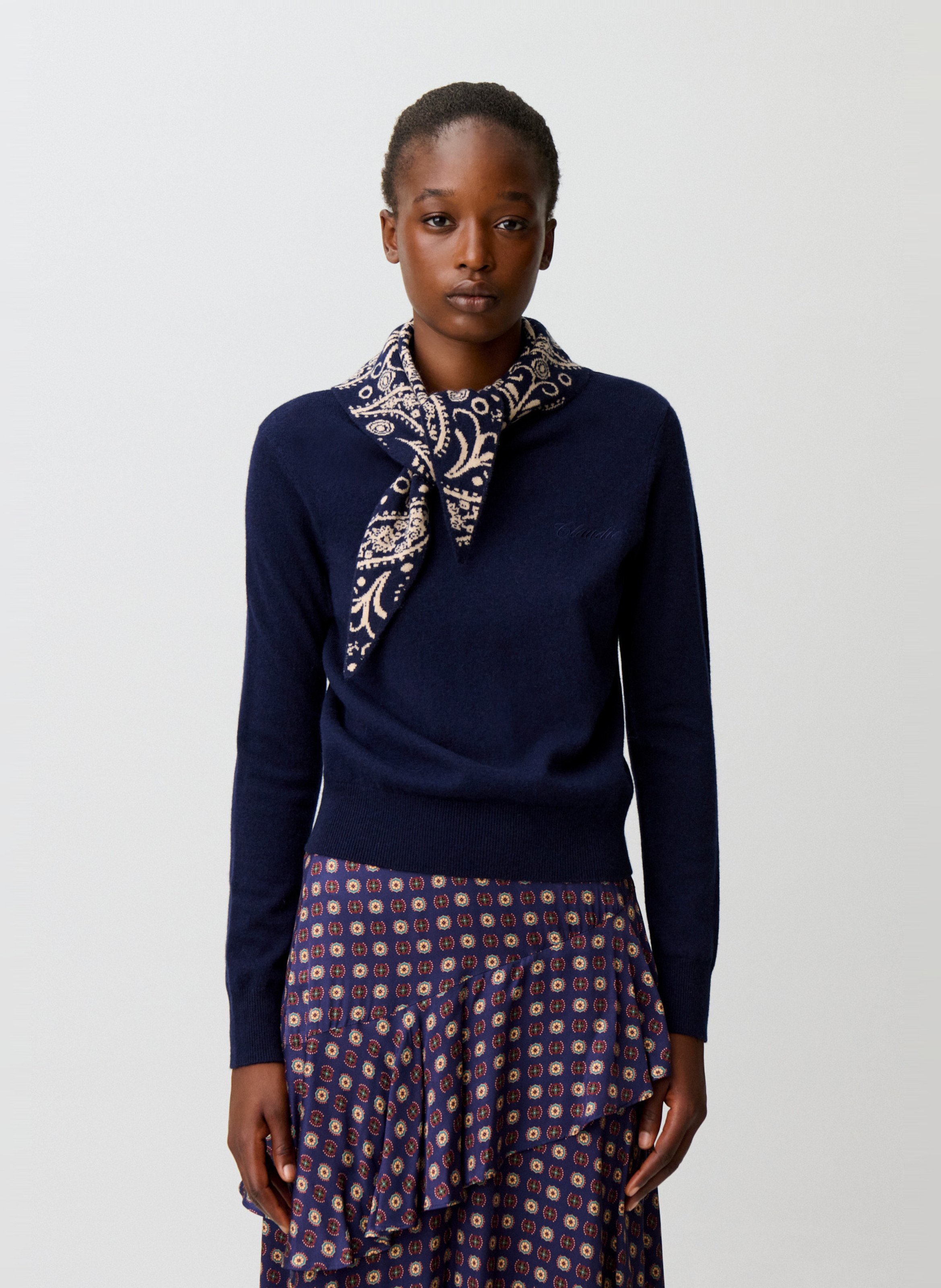 Pull droit en laine et cachemire CLAUDIE PIERLOT Multicolore