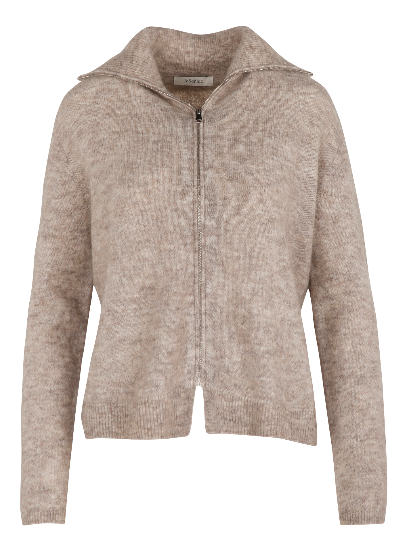 Gestreifter Pullover aus Mohair und Wolle gemischt. JC SOPHIE Beige