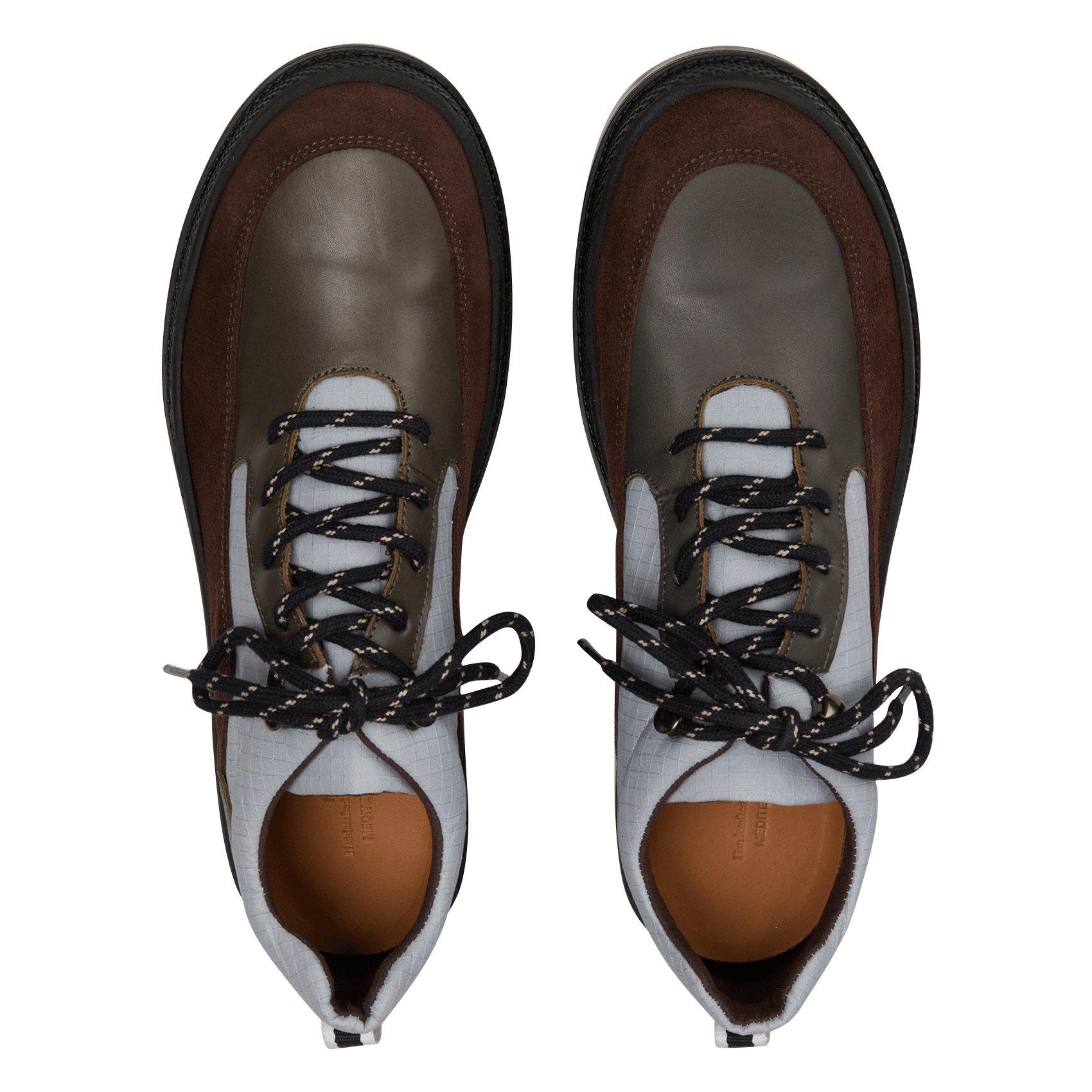 Boots à lacets en cuir | Vert NAGUISA Femme