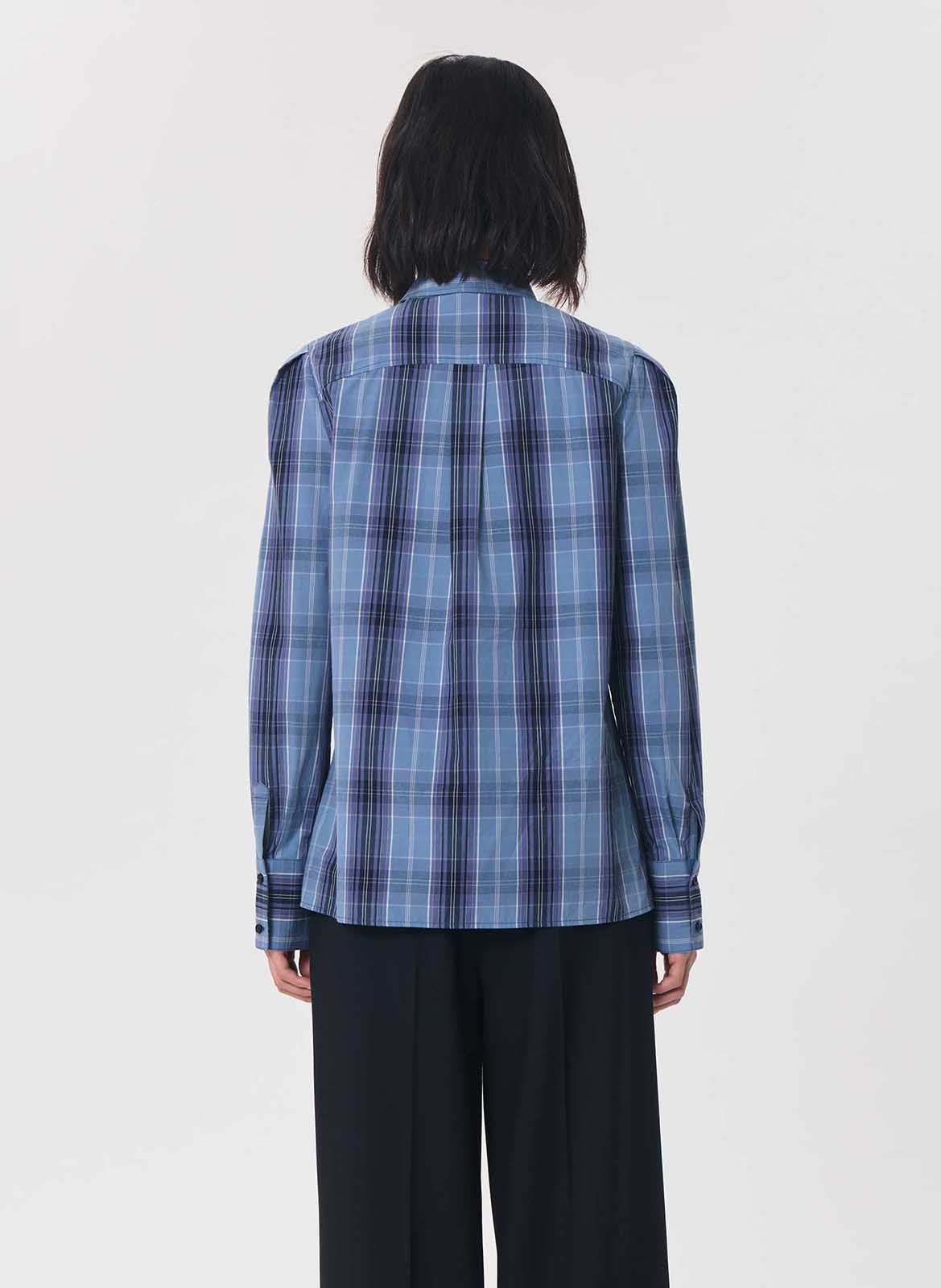 Chemise droite en coton à carreaux TARA JARMON Bleu